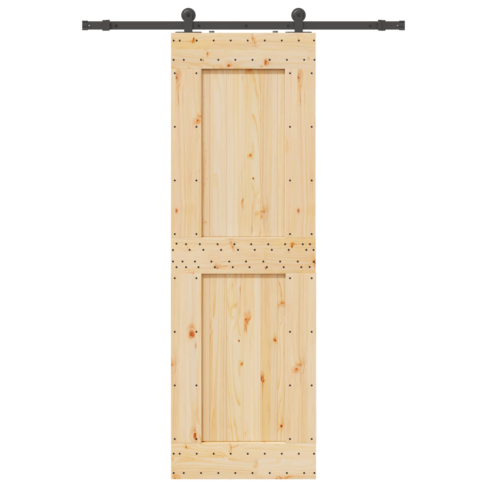Slankios durys NARVIK Natūrali ir juoda 70 x 210 cm (152,5 cm)