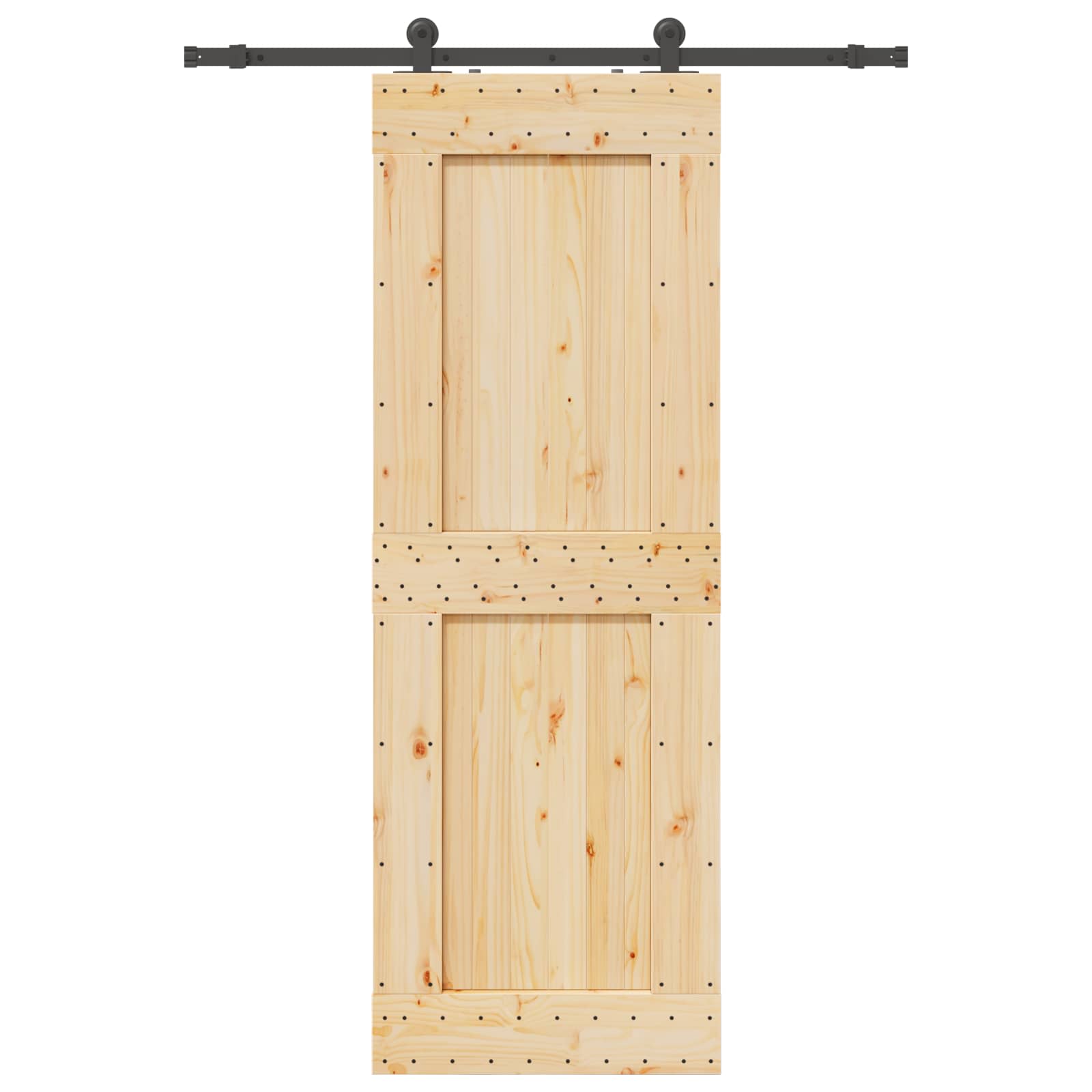 Slankios durys NARVIK Natūrali ir juoda 80 x 210 cm (152,5 cm)