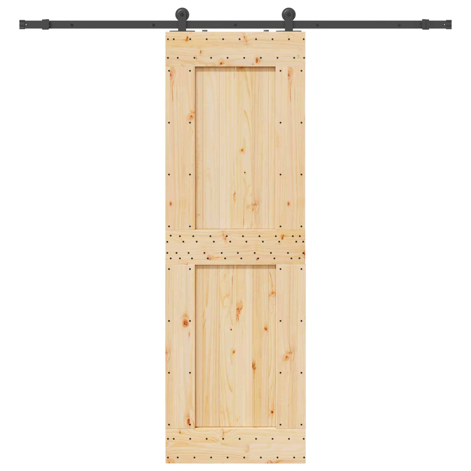Slankios durys NARVIK Natūrali ir juoda 70 x 210 cm (213,5 cm)