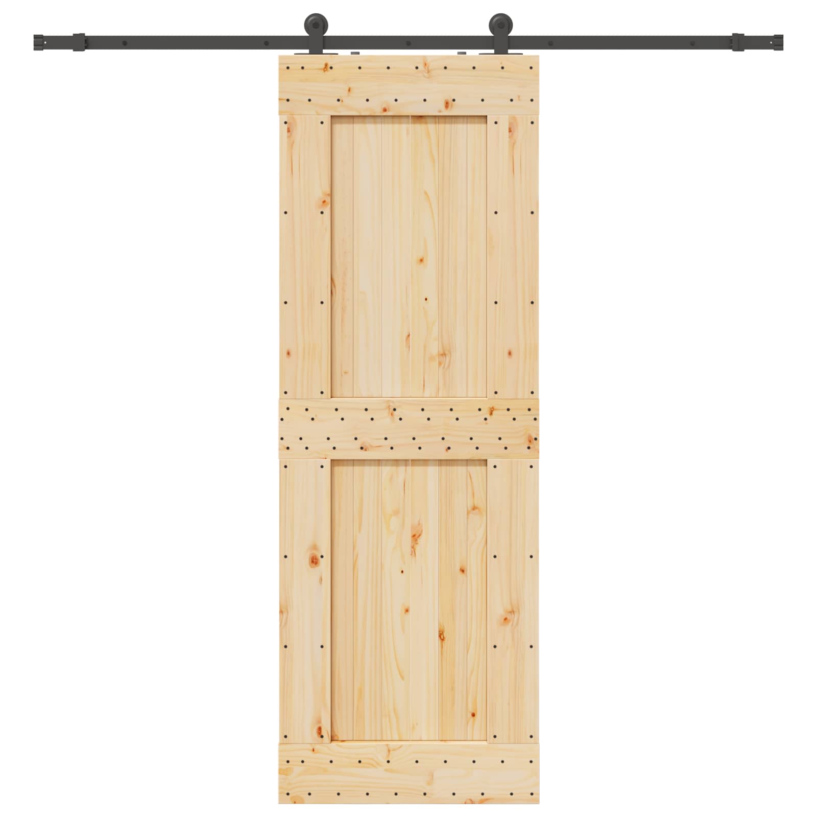 Slankios durys NARVIK Natūrali ir juoda 80 x 210 cm (213,5 cm)