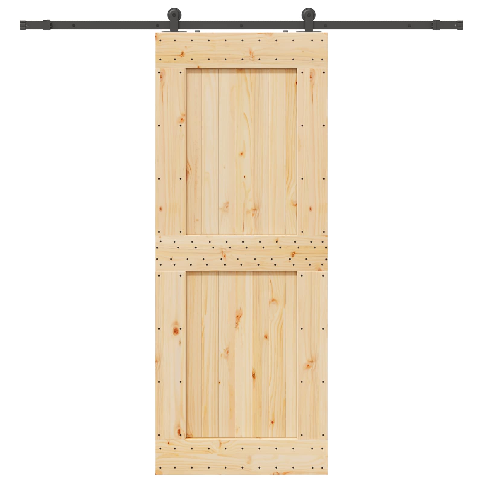 Bīdāmās durvis NARVIK Dabīgā un melnā krāsa 90 x 210 cm (213,5 cm)