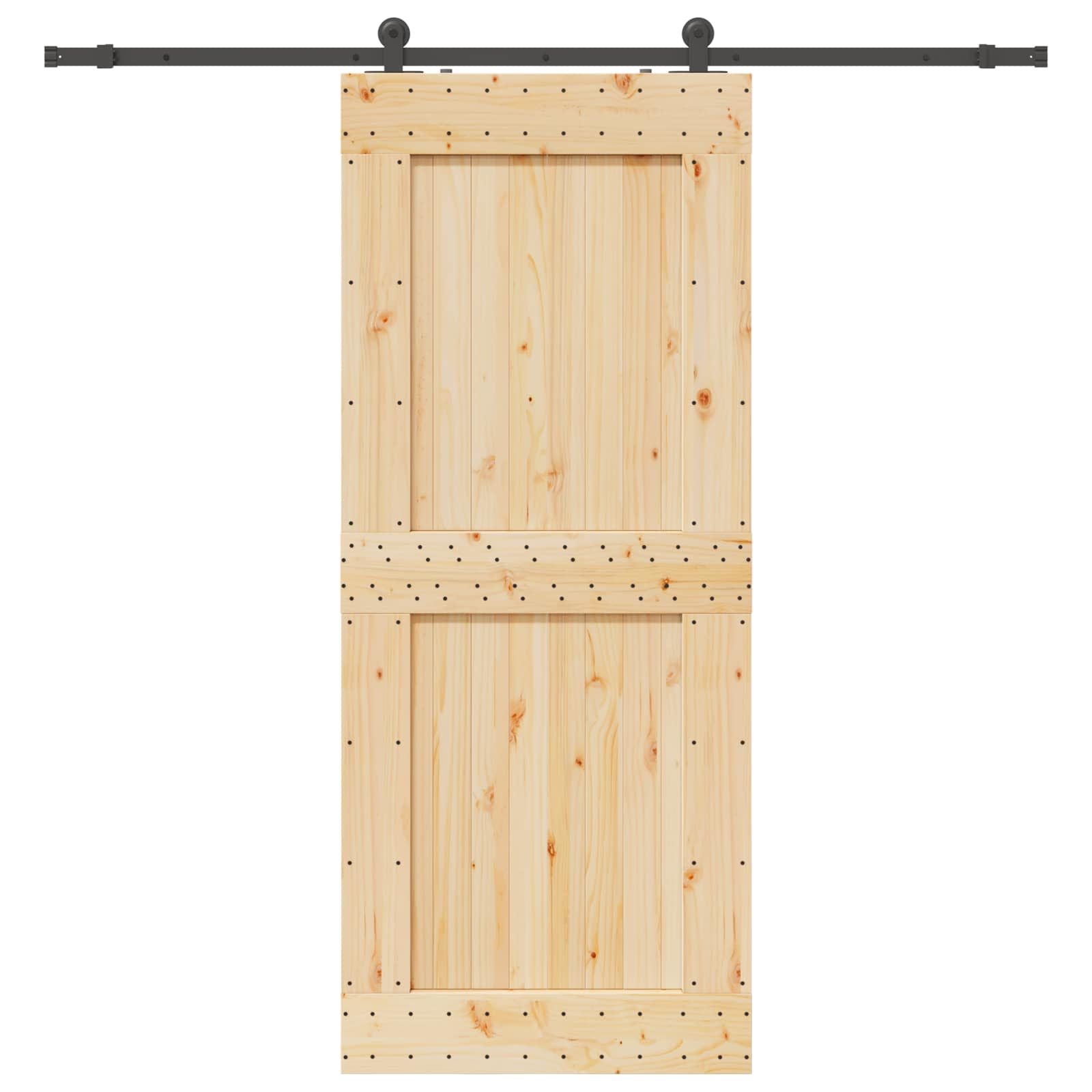 Bīdāmās durvis NARVIK Dabīga un melna 95 x 210 cm (213,5 cm)