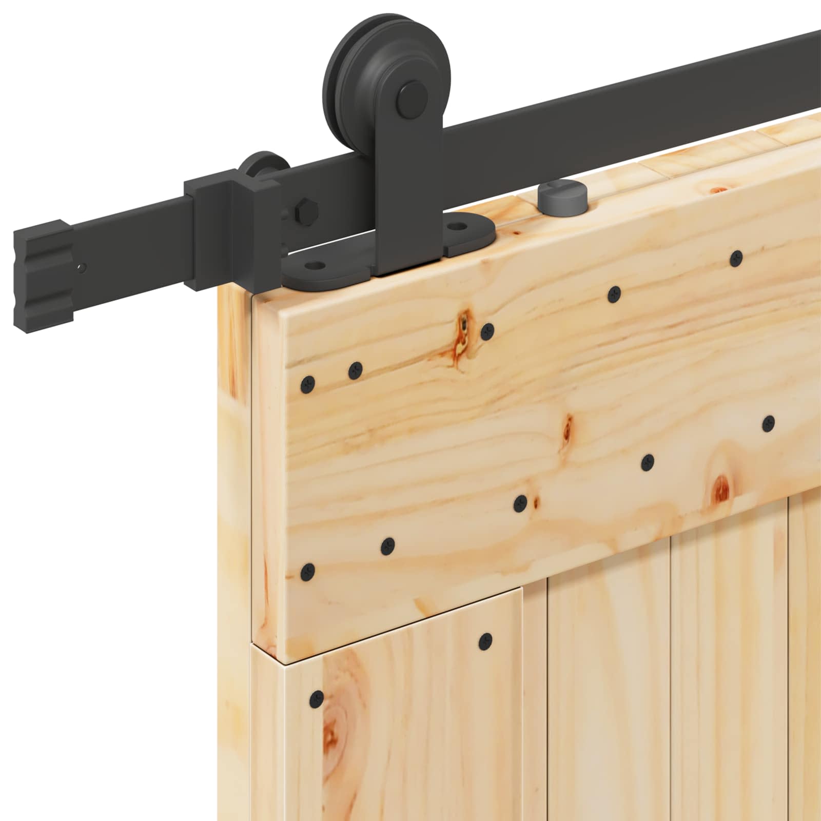 Slankios durys NARVIK Natūrali ir juoda 100 x 210 cm (213,5 cm)