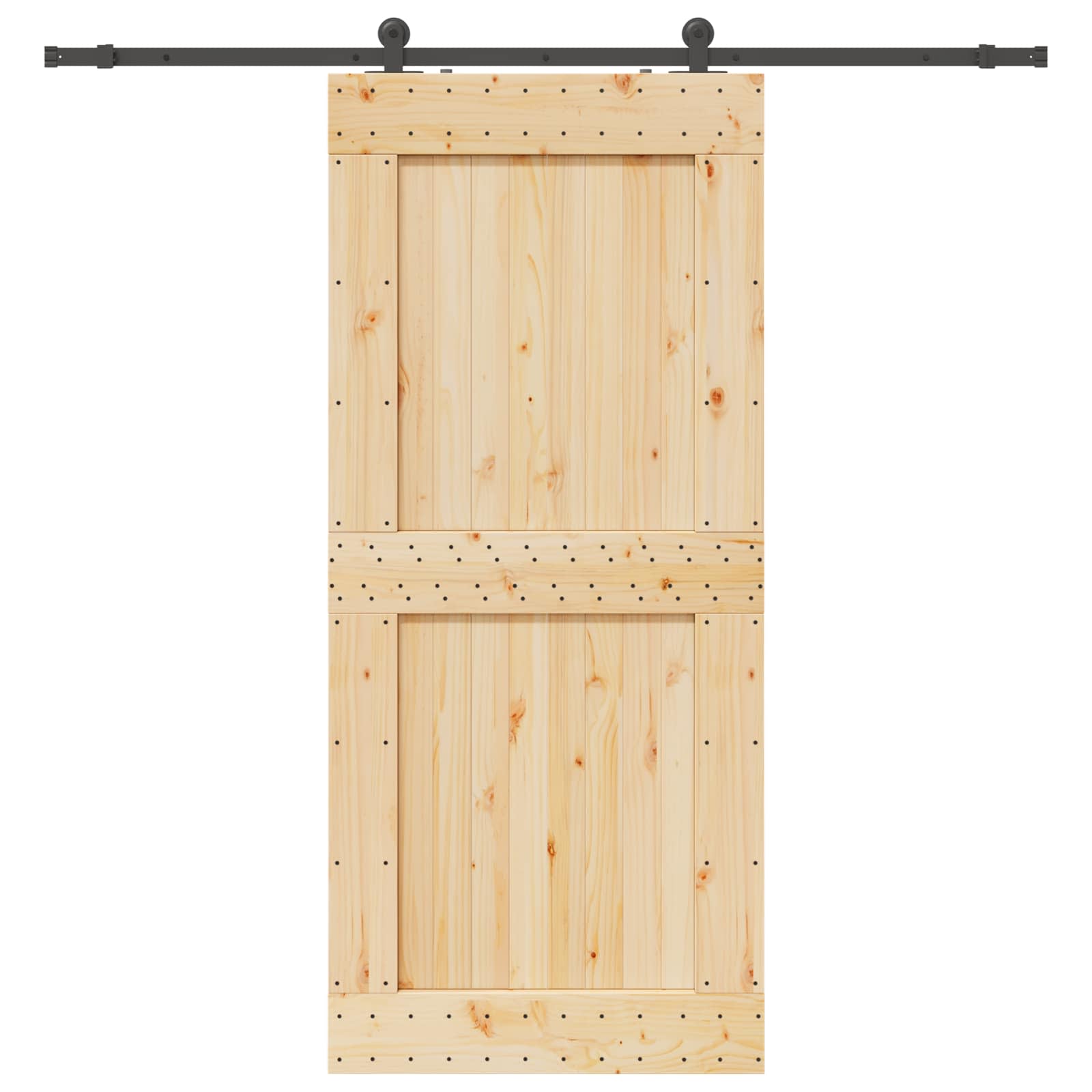 Slankios durys NARVIK Natūrali ir juoda 100 x 210 cm (213,5 cm)