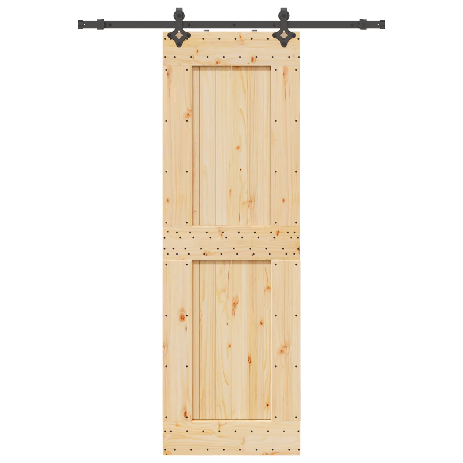Slankios durys NARVIK Natūrali ir juoda 70 x 210 cm (152,5 cm)