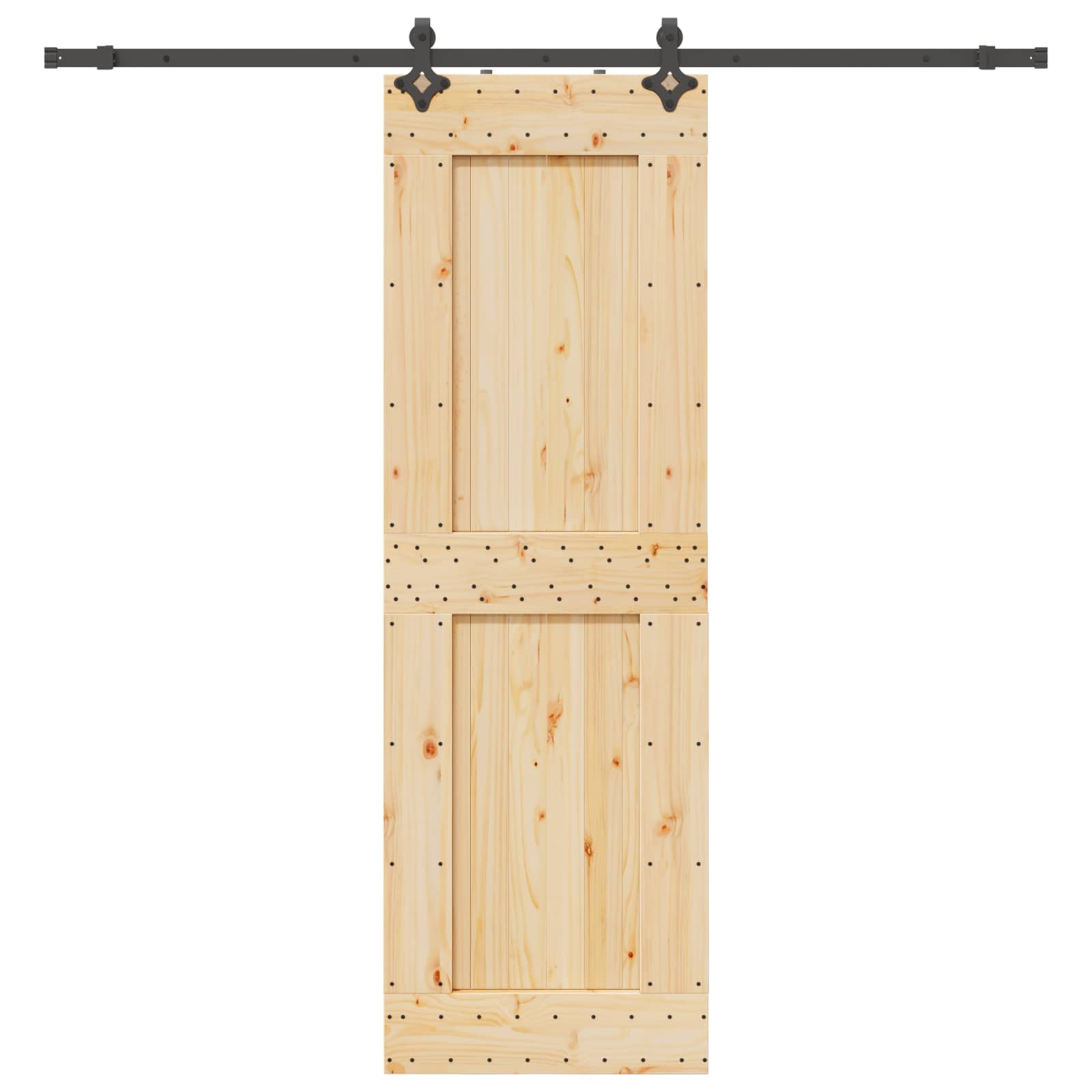 Slankios durys NARVIK Natūrali ir juoda 70 x 210 cm (213,5 cm)