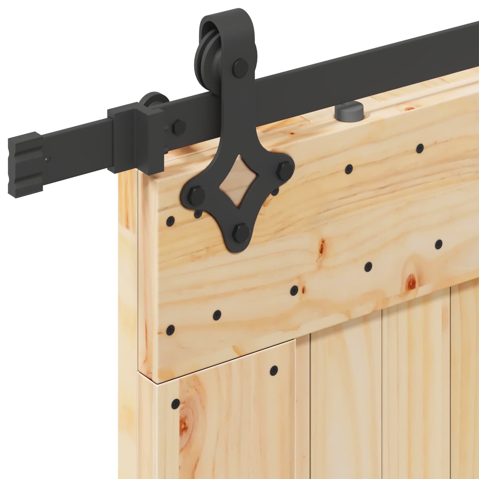 Slankios durys NARVIK Natūrali ir juoda 80 x 210 cm (213,5 cm)