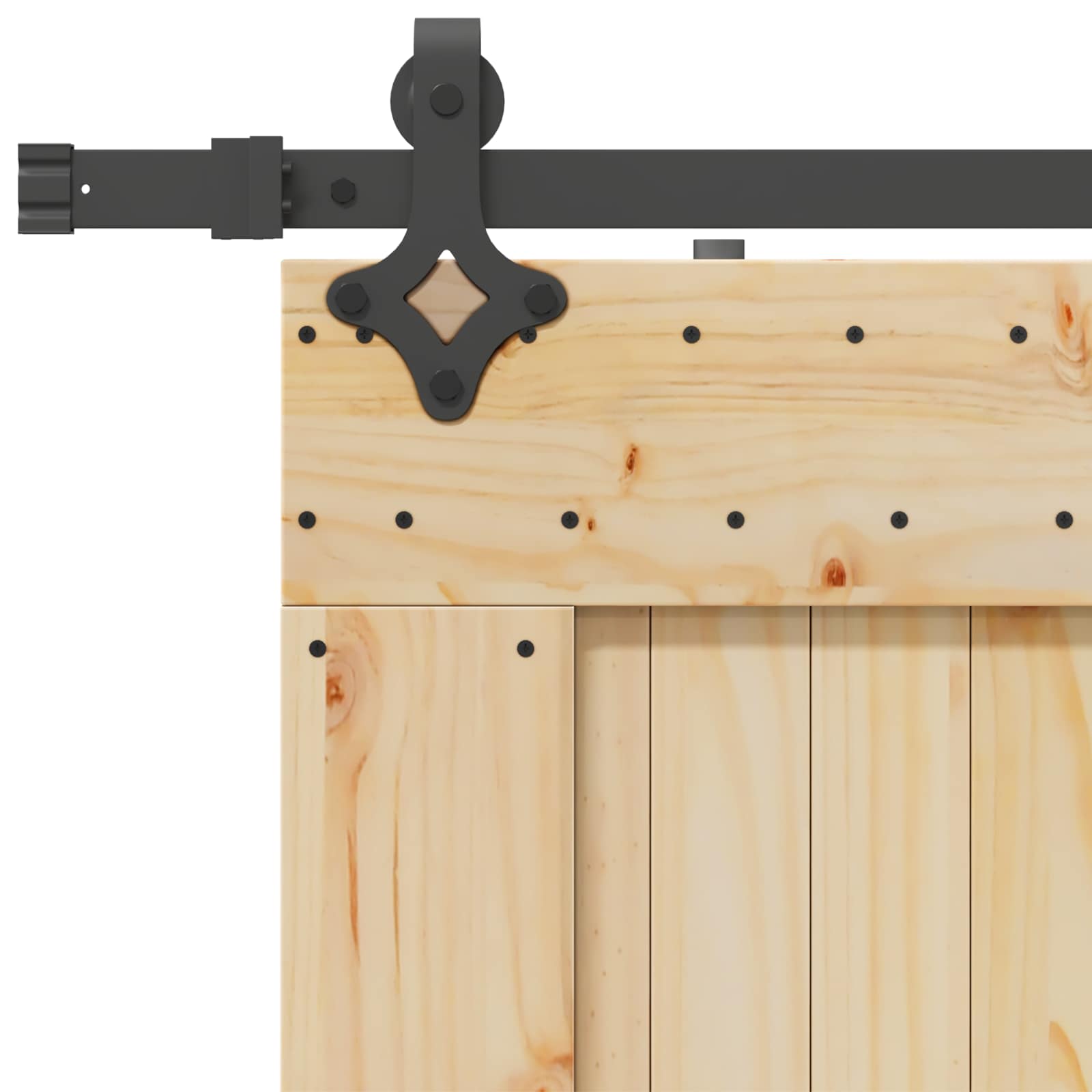 Slankios durys NARVIK Natūrali ir juoda 80 x 210 cm (213,5 cm)
