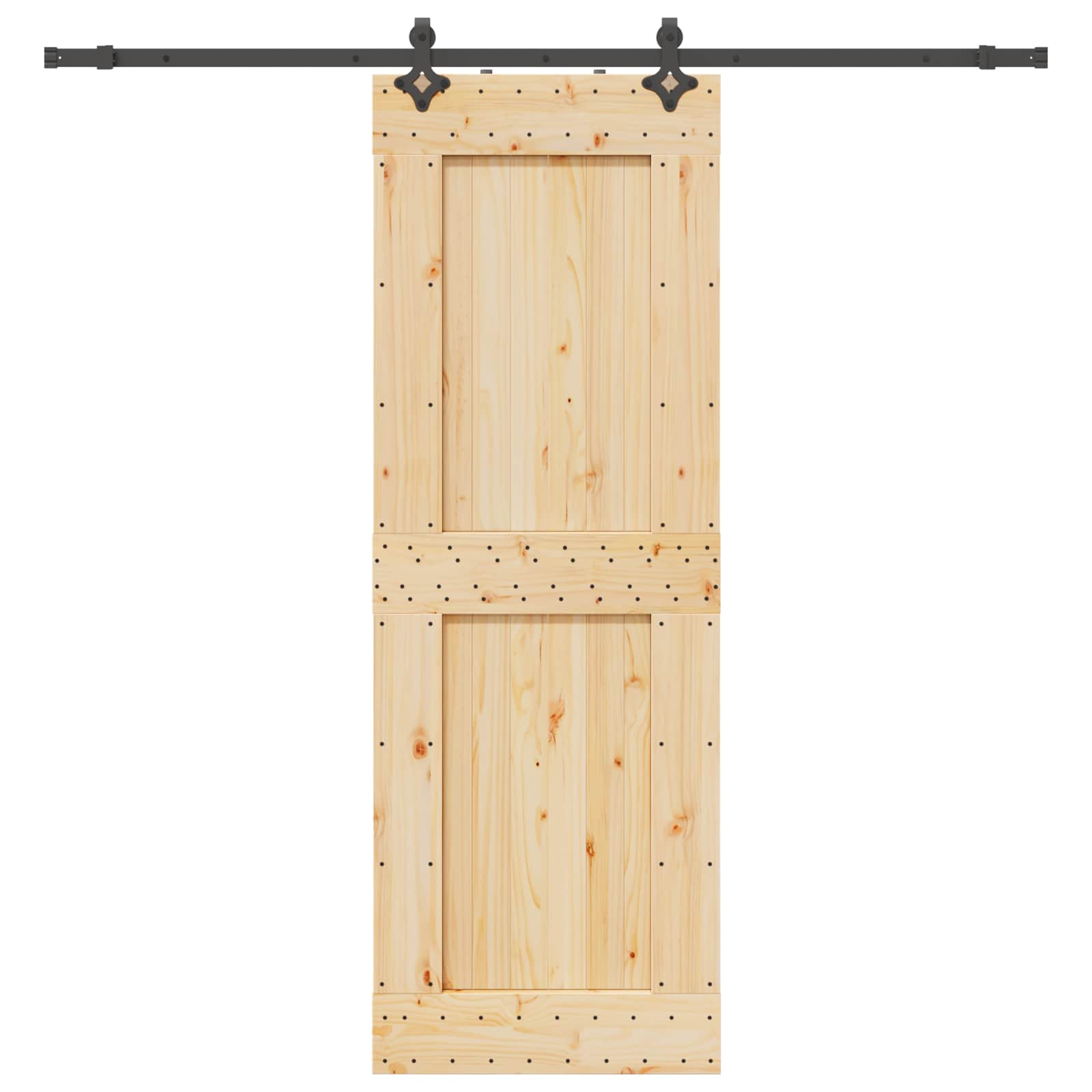 Slankios durys NARVIK Natūrali ir juoda 80 x 210 cm (213,5 cm)