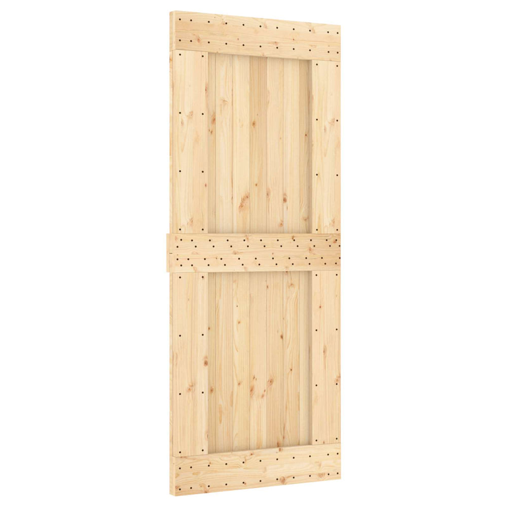 Slankios durys NARVIK Natūrali ir juoda 85 x 210 cm (213,5 cm)