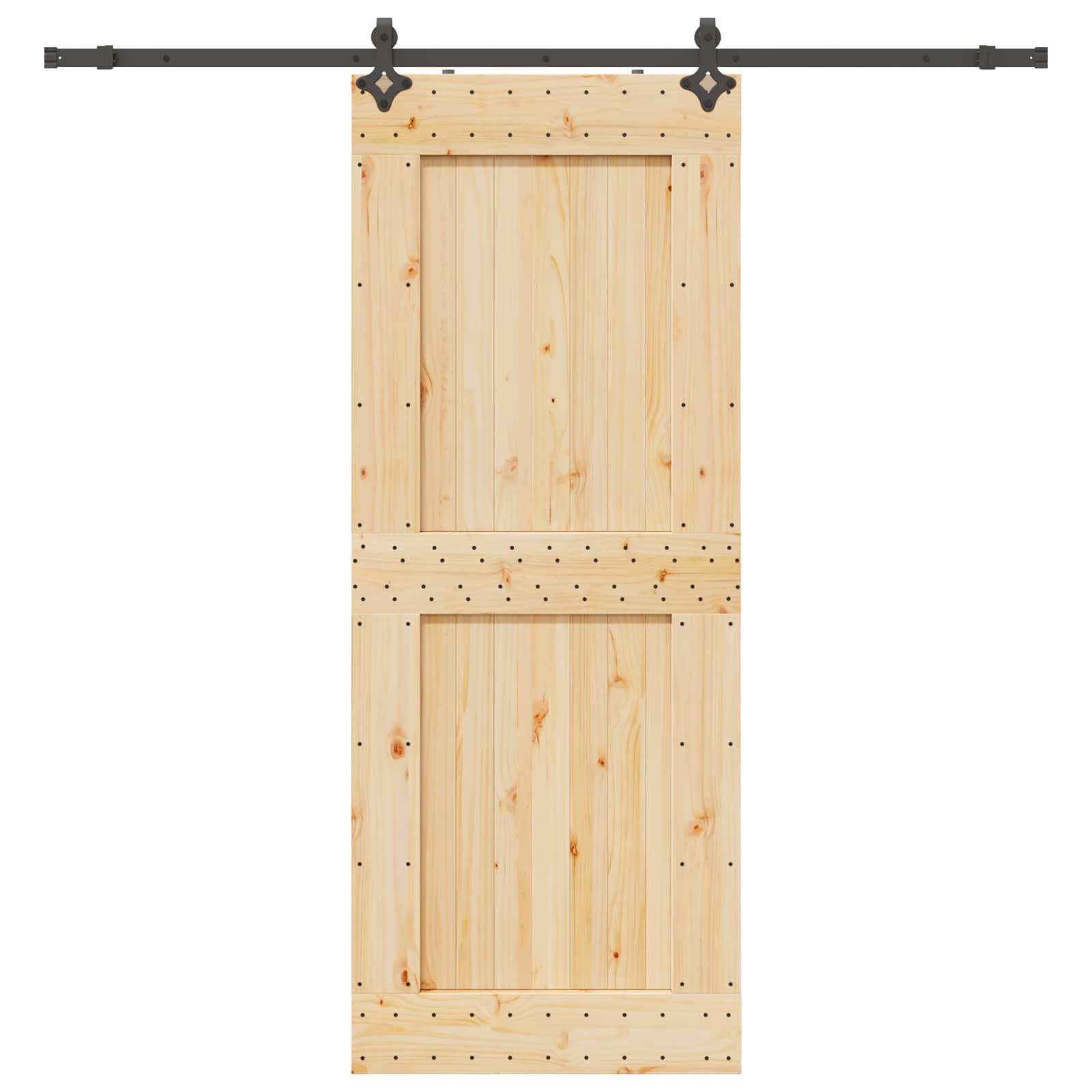 Bīdāmās durvis NARVIK Dabīgā un melnā krāsa 90 x 210 cm (213,5 cm)