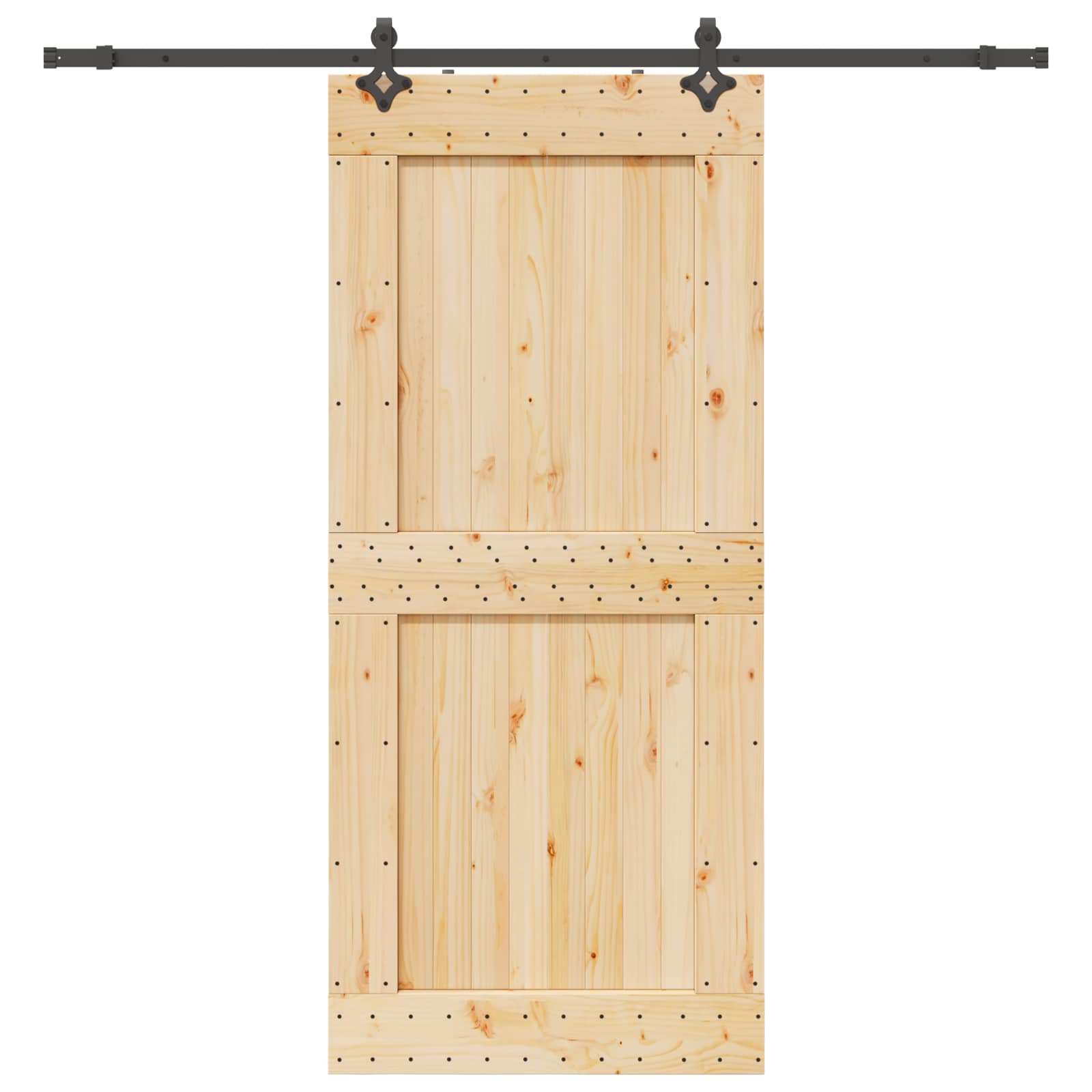 Slankios durys NARVIK Natūrali ir juoda 100 x 210 cm (213,5 cm)
