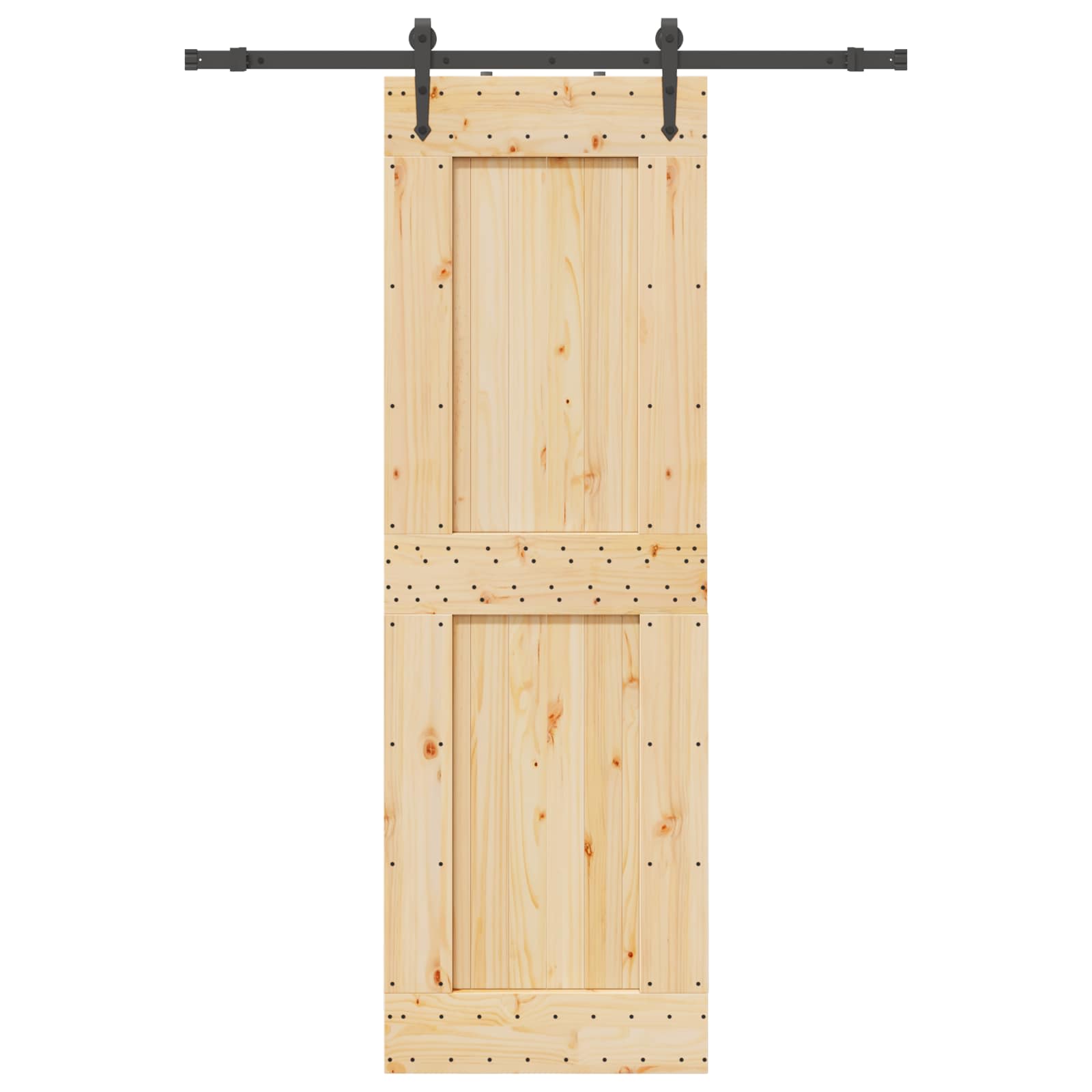 Bīdāmās durvis NARVIK Dabīgā un melnā krāsā 70 x 210 cm (152,5 cm)