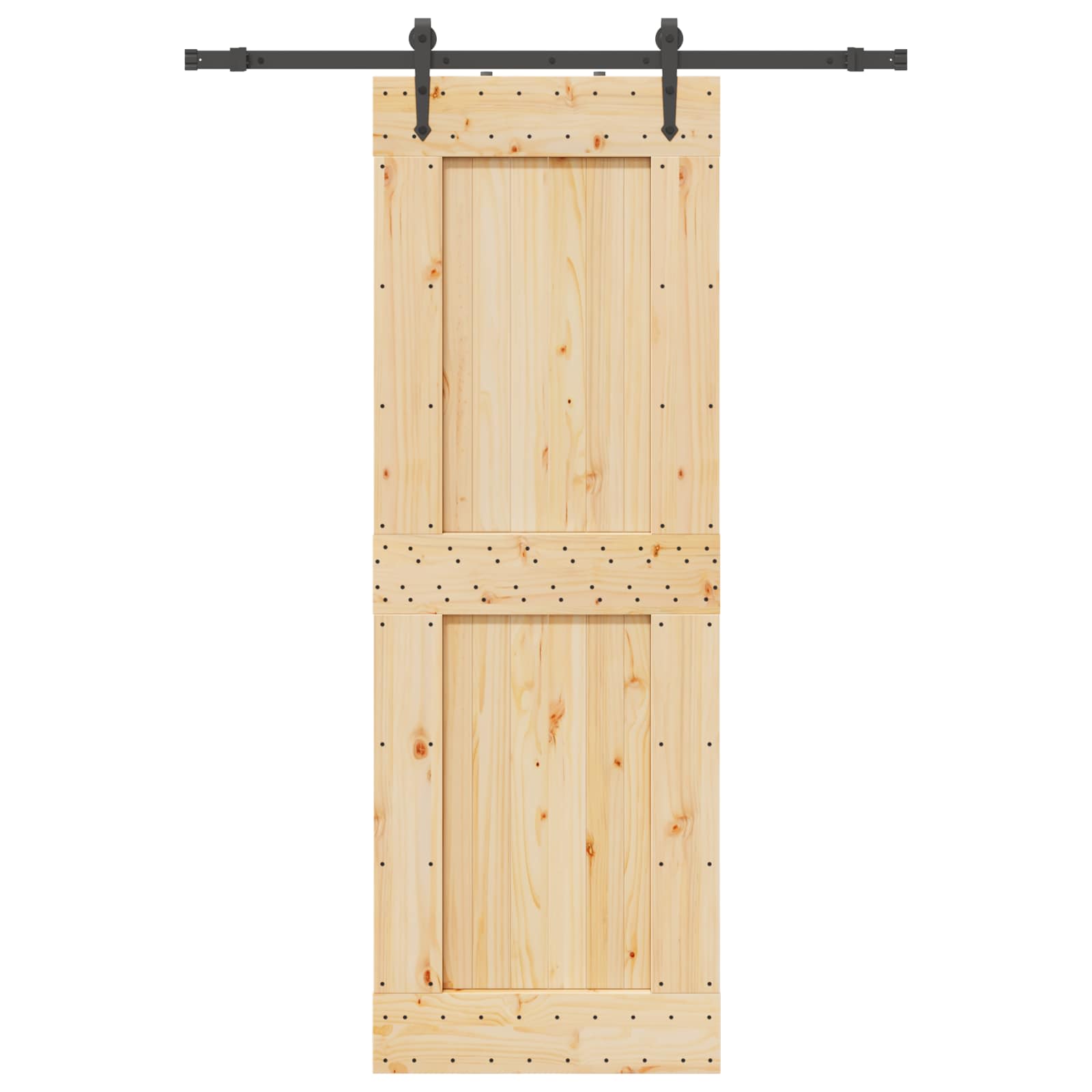 Slankios durys NARVIK Natūrali ir juoda 80 x 210 cm (152,5 cm)