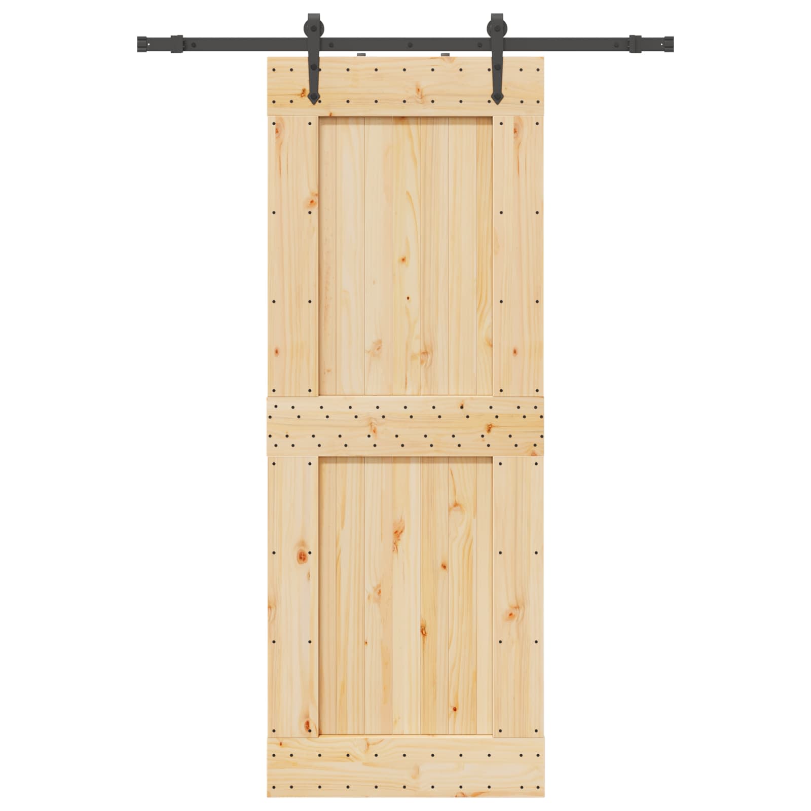Slankios durys NARVIK Natūrali ir juoda 85 x 210 cm (152,5 cm)