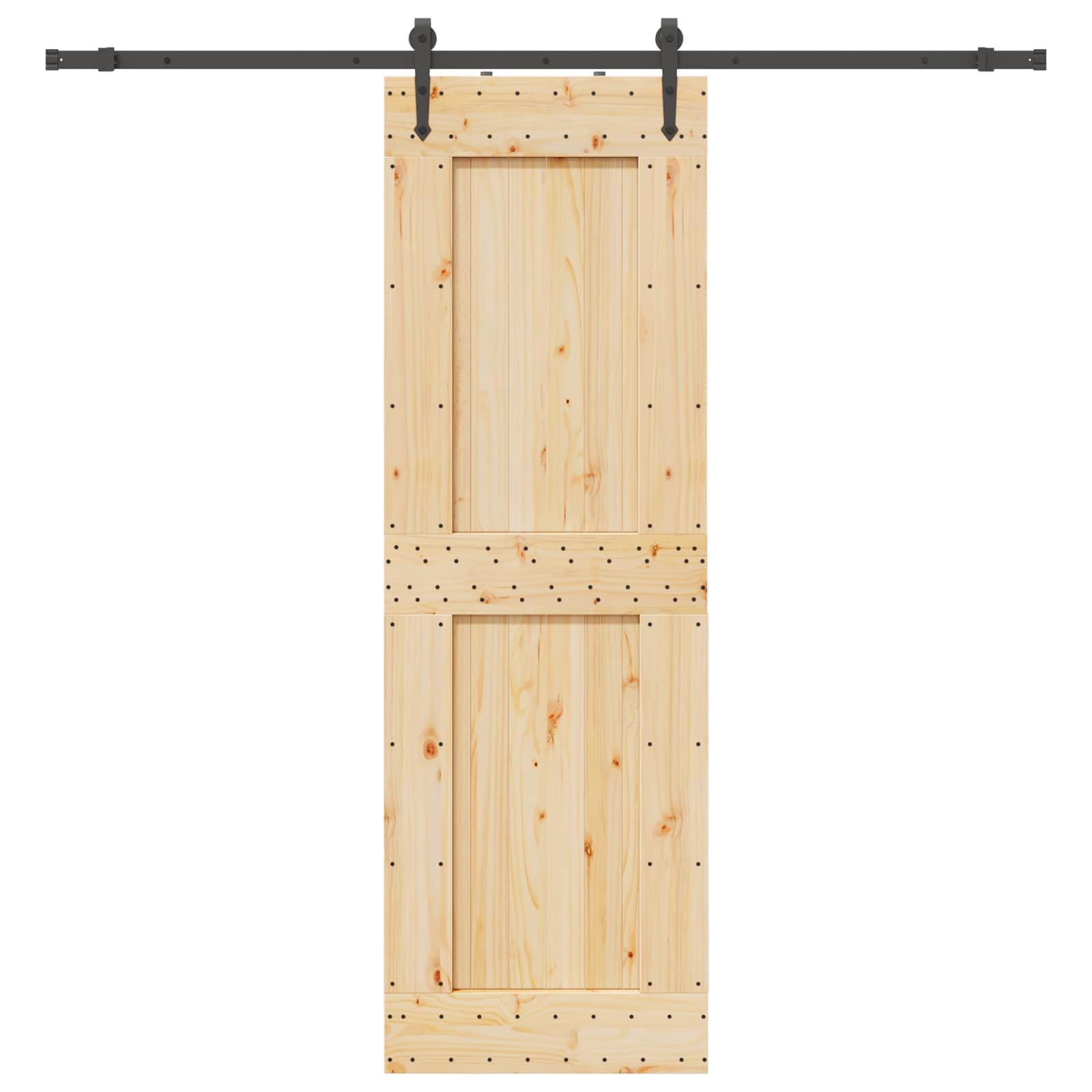 Slankios durys NARVIK Natūrali ir juoda 70 x 210 cm (213,5 cm)