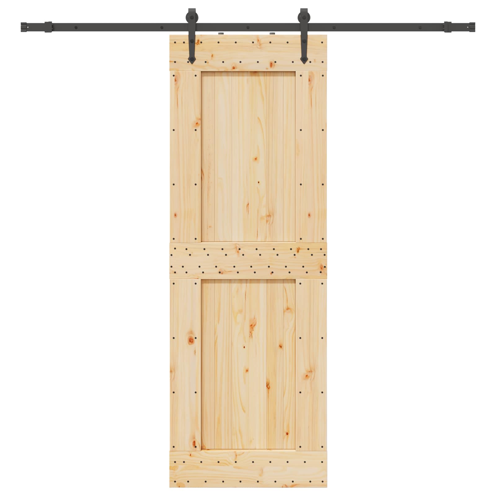 Slankios durys NARVIK Natūrali ir juoda 80 x 210 cm (213,5 cm)