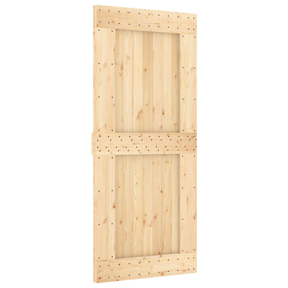 Slankios durys NARVIK Natūrali ir juoda 90 x 210 cm (213,5 cm)