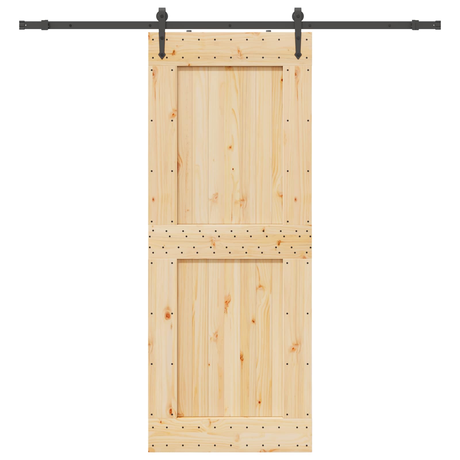 Bīdāmās durvis NARVIK Dabīgā un melnā 90 x 210 cm (213,5 cm)