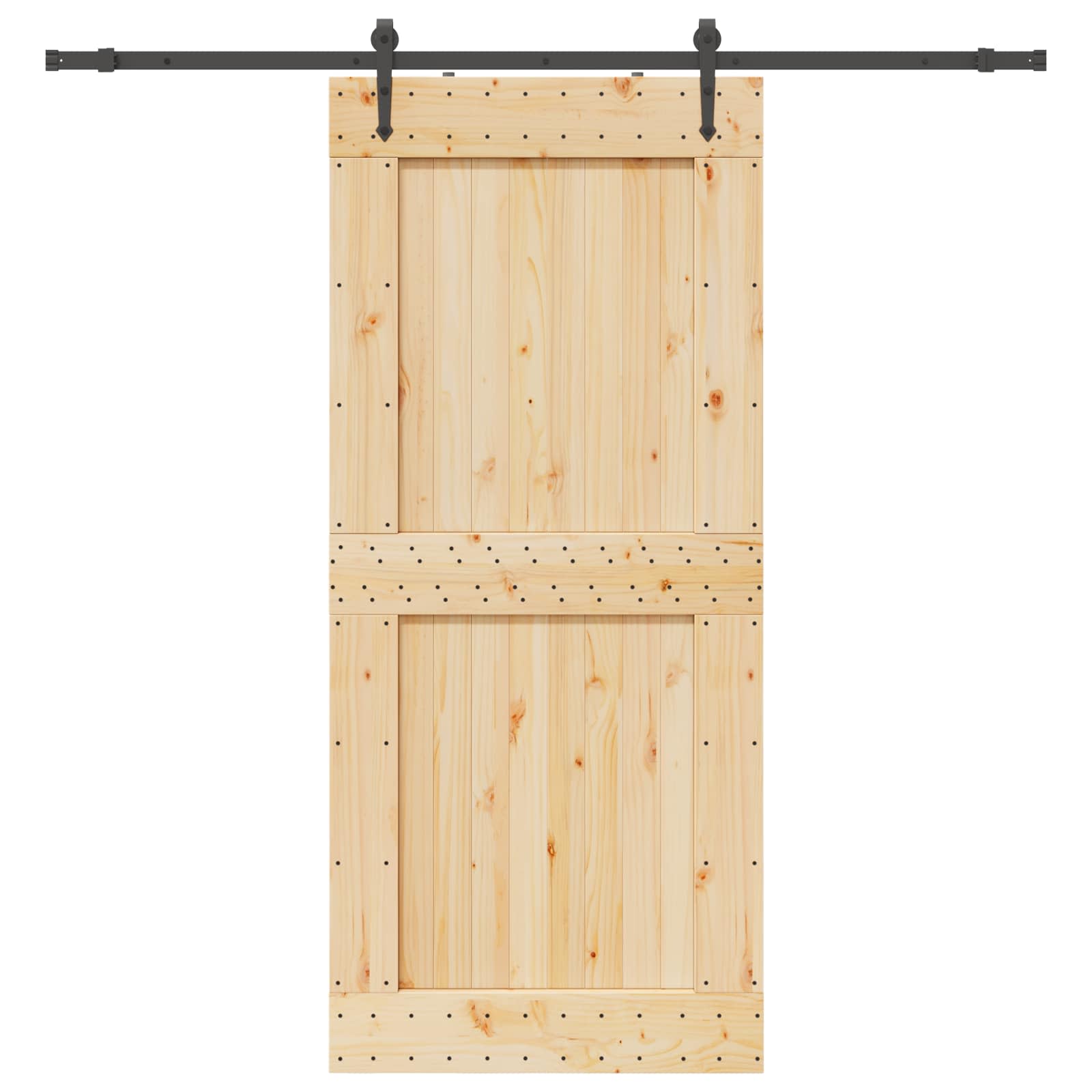 Slankios durys NARVIK Natūrali ir juoda 100 x 210 cm (213,5 cm)