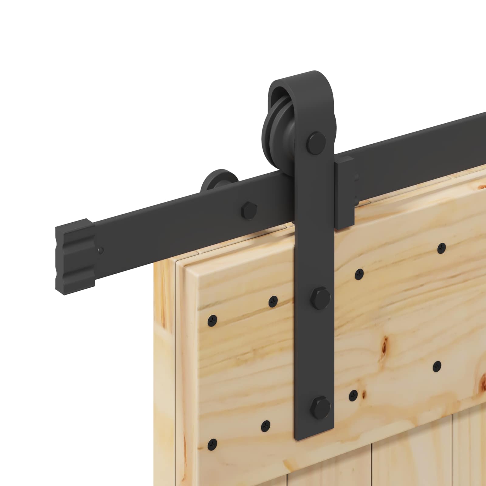 Slankios durys NARVIK Natūrali ir juoda 70 x 210 cm (152,5 cm)