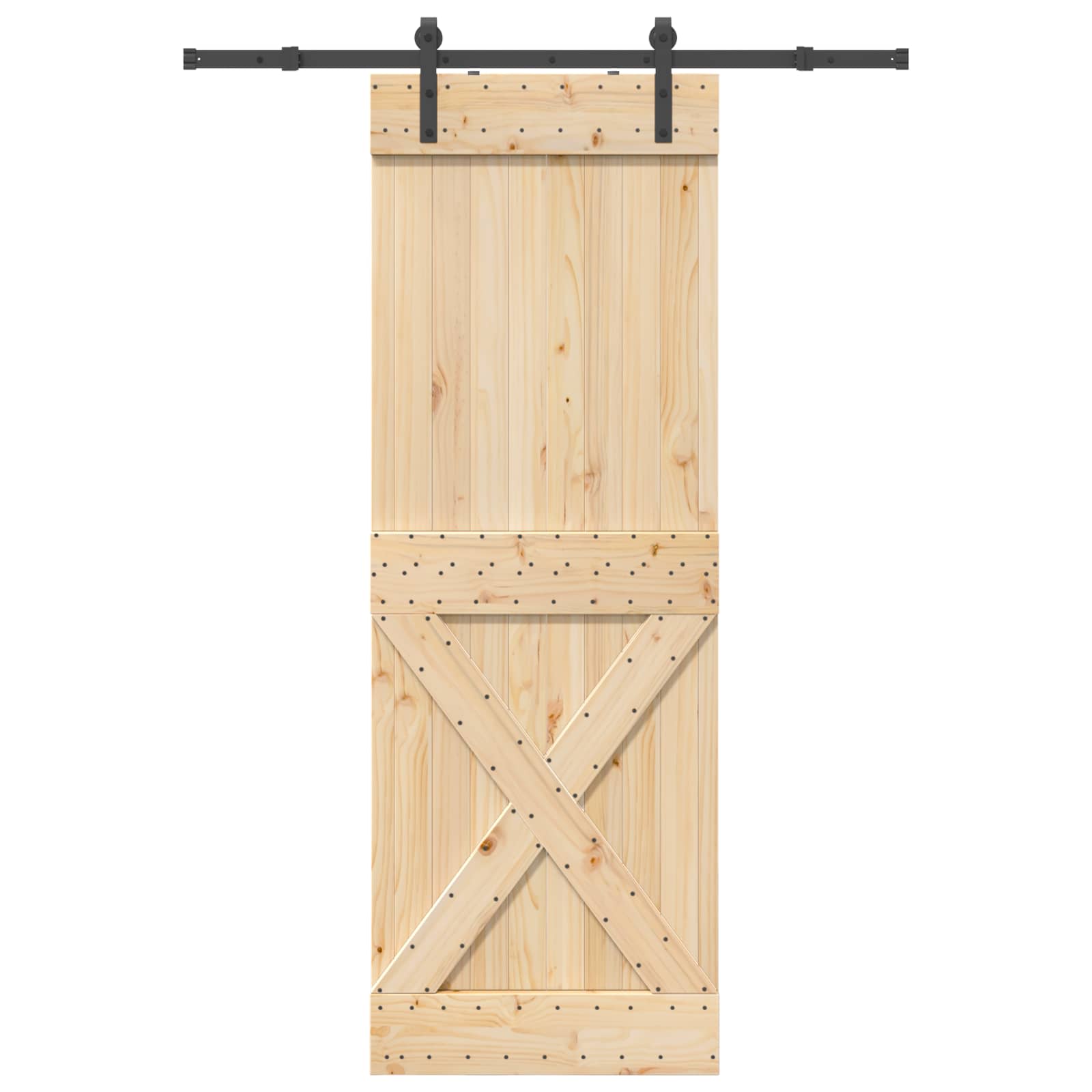 Slankios durys NARVIK Natūrali ir juoda 80 x 210 cm (152,5 cm)