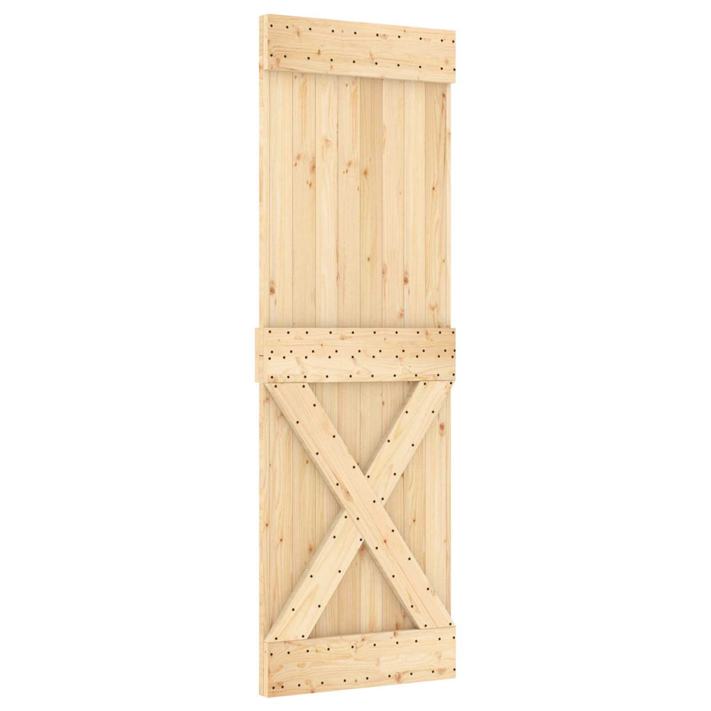 Slankios durys NARVIK Natūrali ir juoda 70 x 210 cm (213,5 cm)
