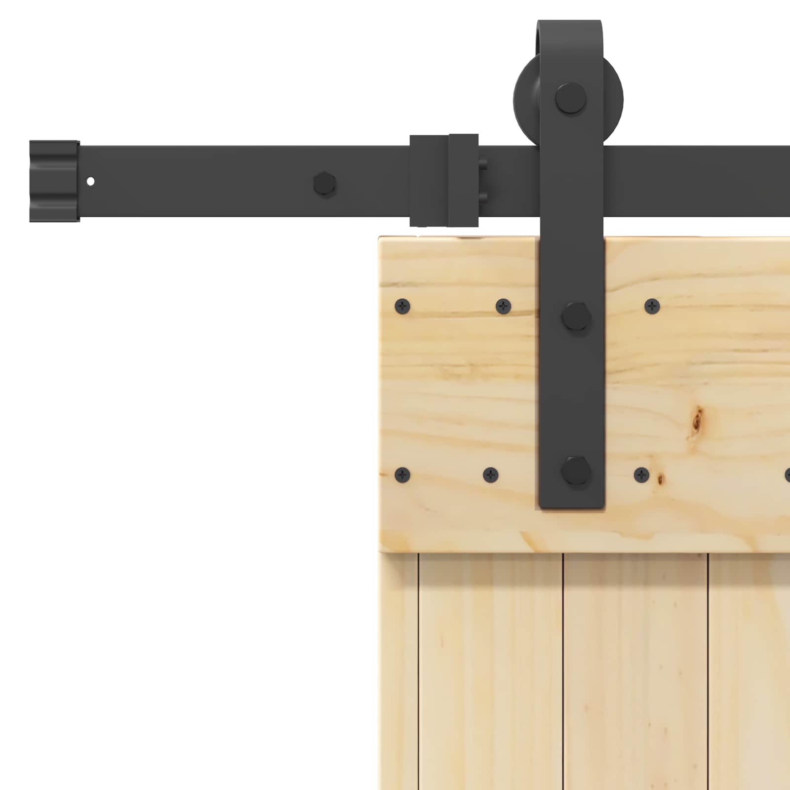 Slankios durys NARVIK Natūrali ir juoda 85 x 210 cm (213,5 cm)