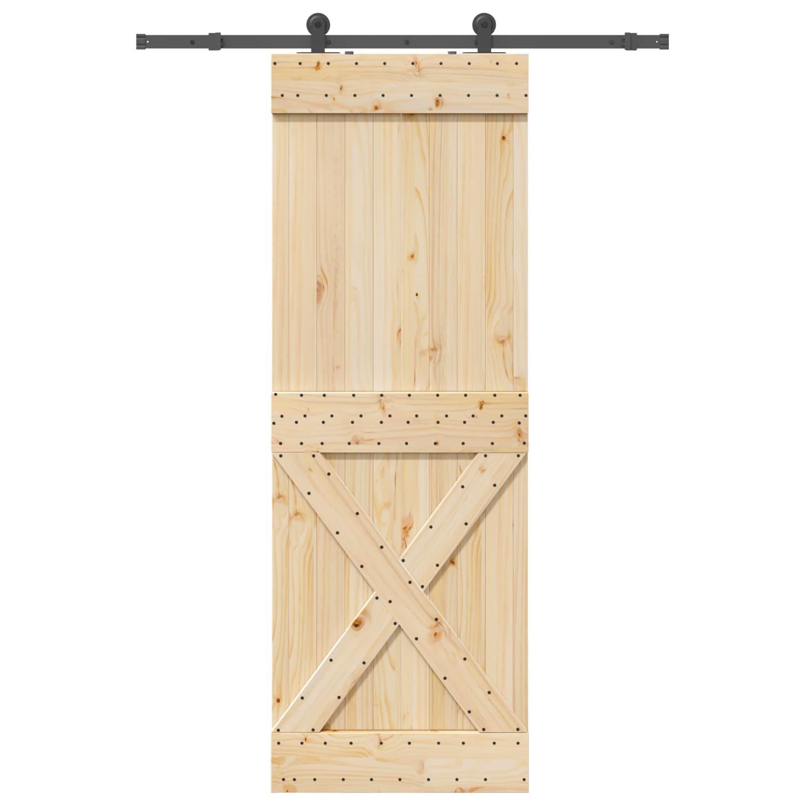 Bīdāmās durvis NARVIK Dabīgā un melna 80 x 210 cm (152,5 cm)
