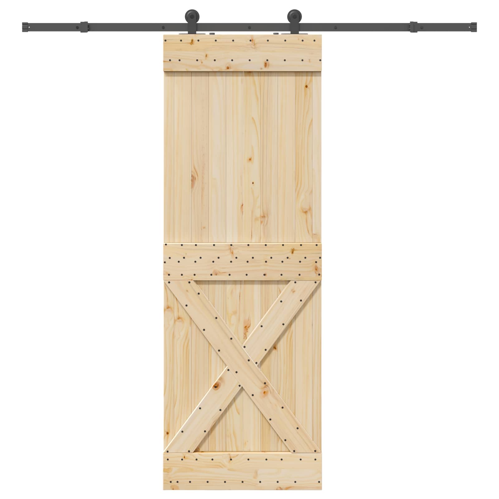Slankios durys NARVIK Natūrali ir juoda 80 x 210 cm (213,5 cm)