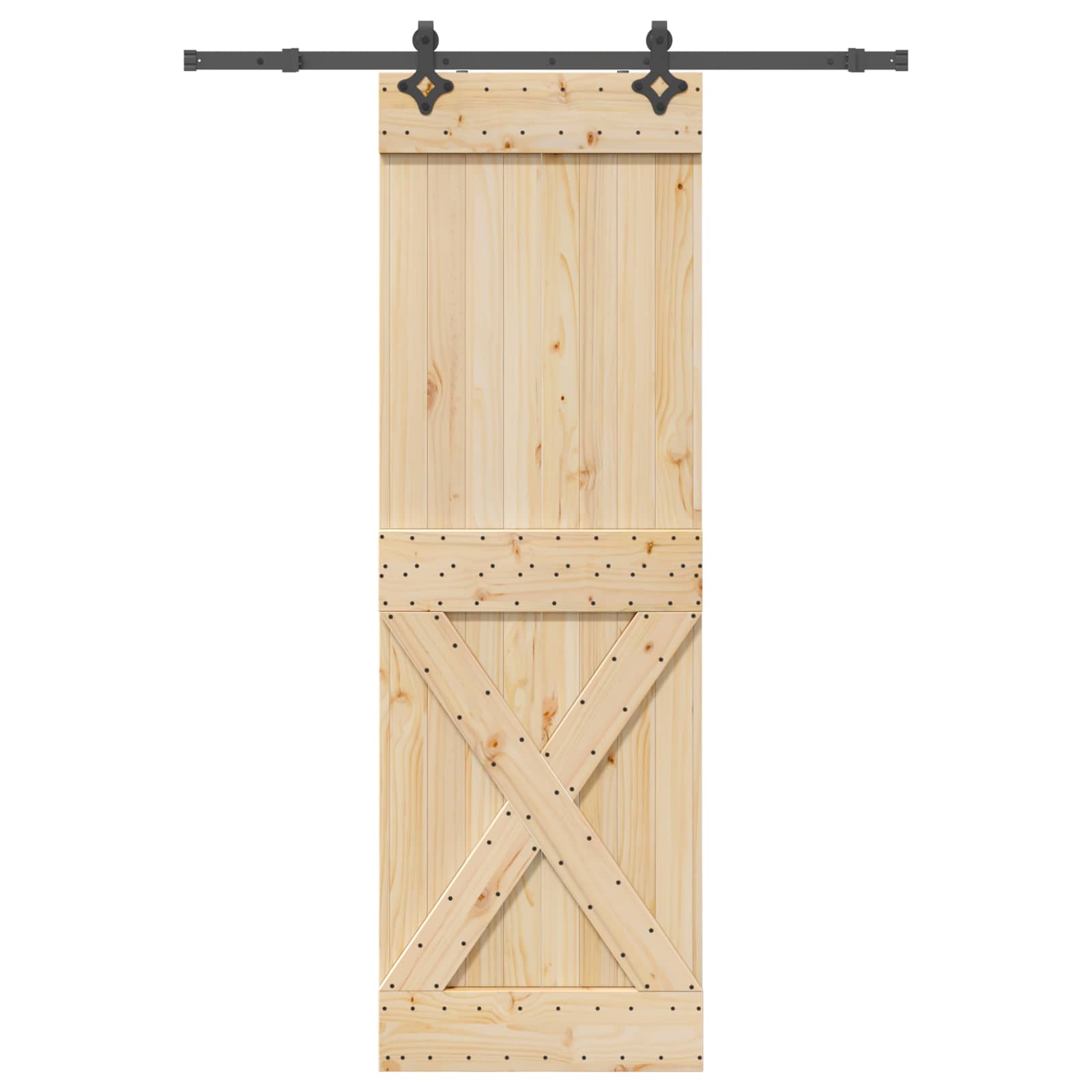 Bīdāmās durvis NARVIK Dabīgā un melnā krāsā 70 x 210 cm (152,5 cm)