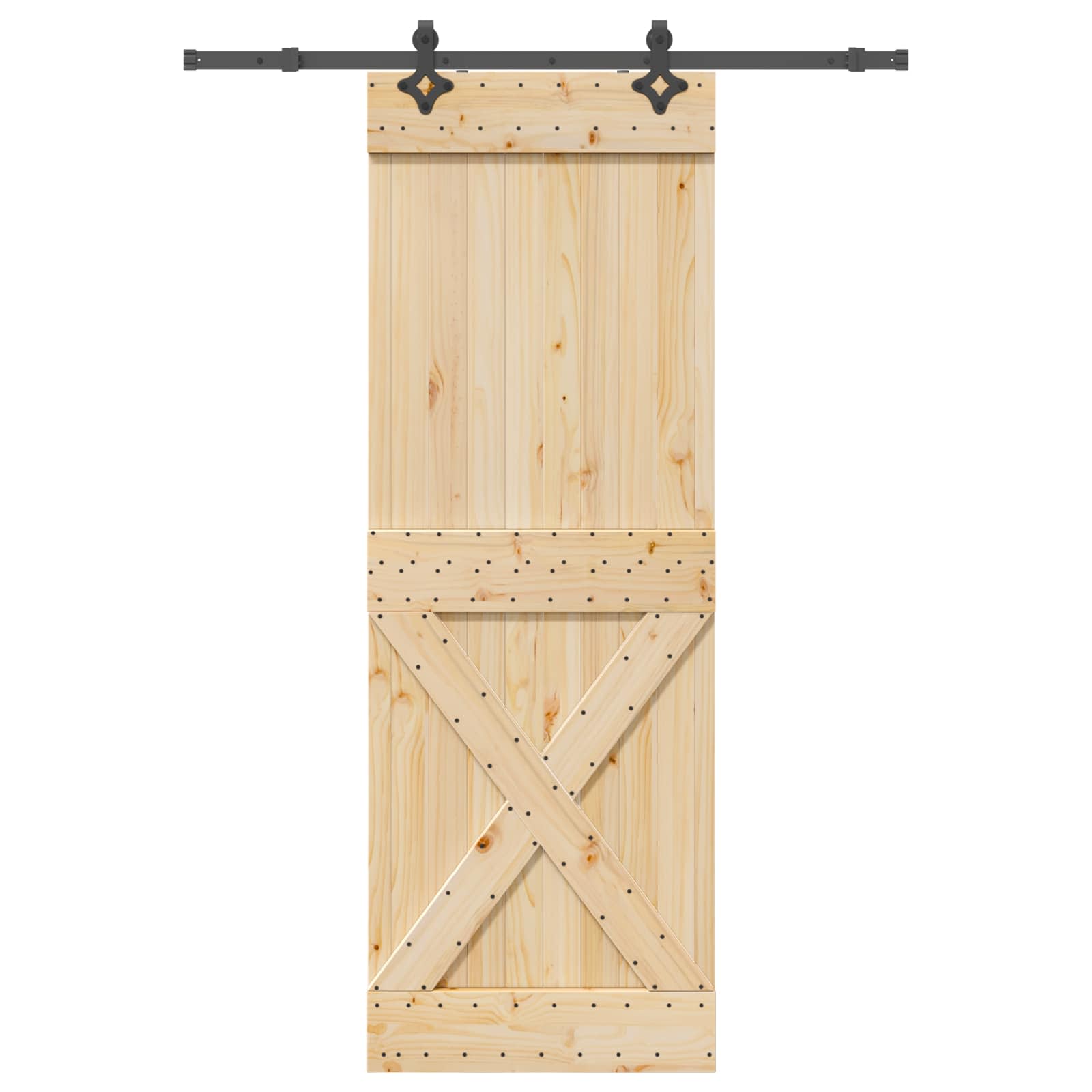 Bīdāmās durvis NARVIK Dabīgā un melna 80 x 210 cm (152,5 cm)
