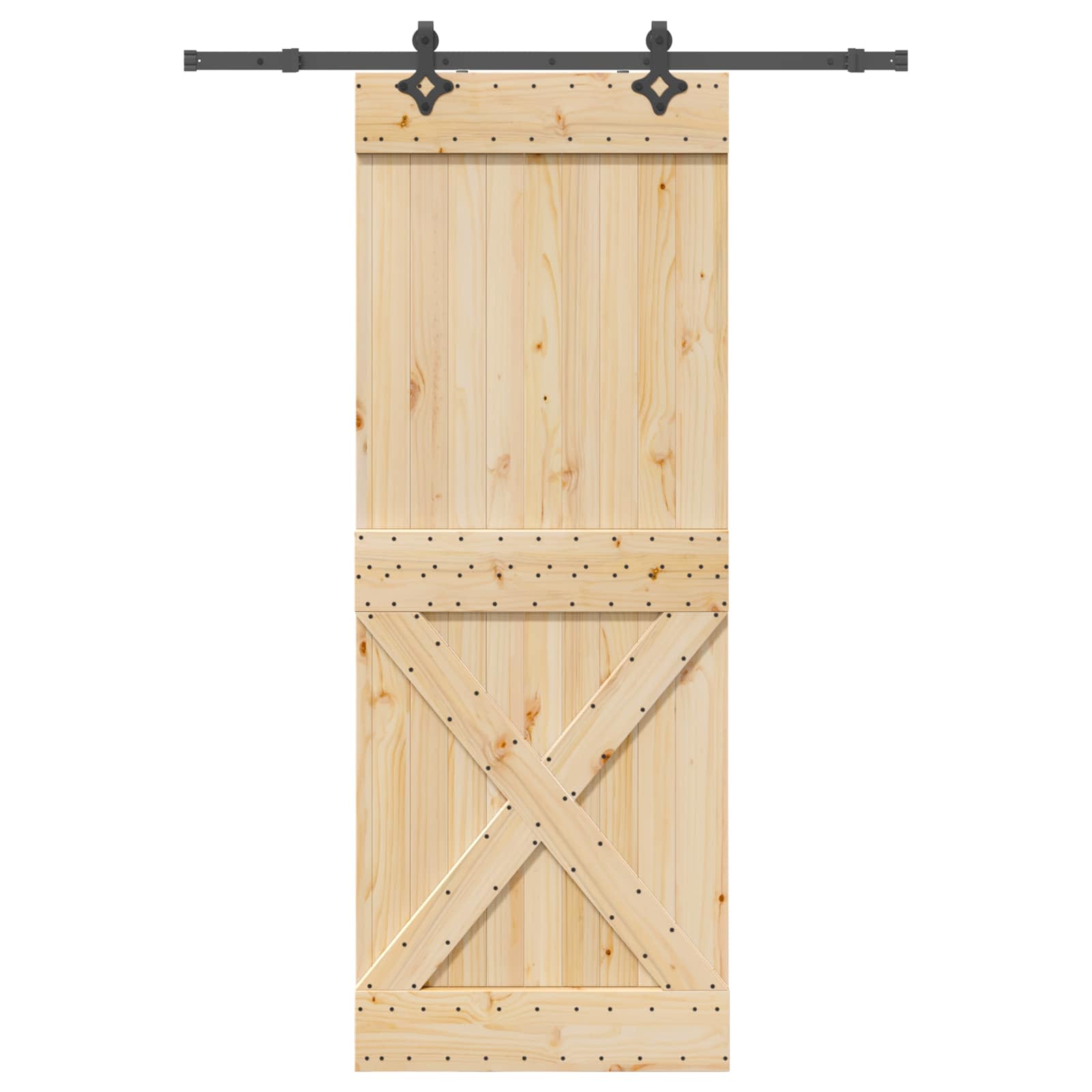 Bīdāmās durvis NARVIK Dabīgā un melna 85 x 210 cm (152,5 cm)