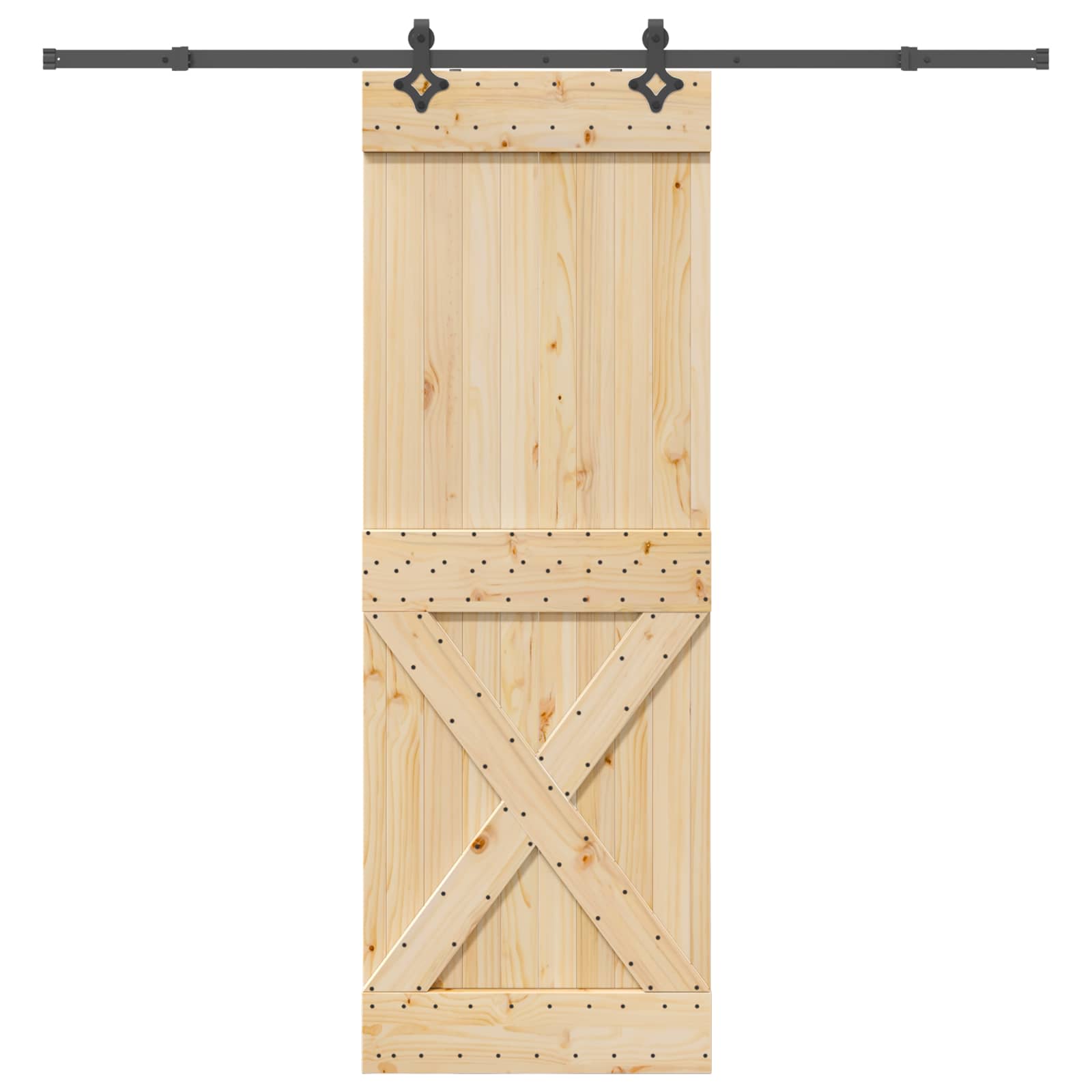 Slankios durys NARVIK Natūrali ir juoda 80 x 210 cm (213,5 cm)