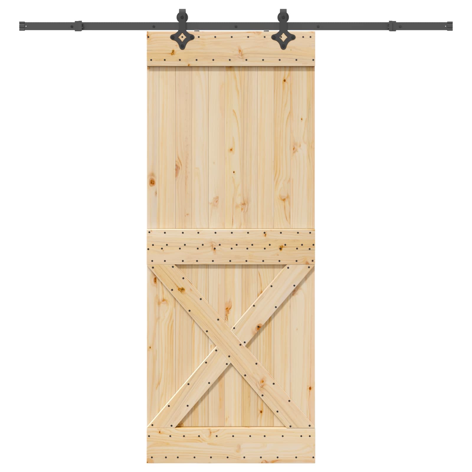 Bīdāmās durvis NARVIK Dabīga un melna 90 x 210 cm (213,5 cm)