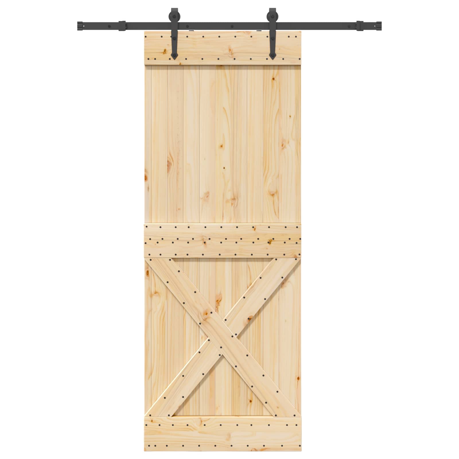 Slankios durys NARVIK Natūrali ir juoda 85 x 210 cm (152,5 cm)