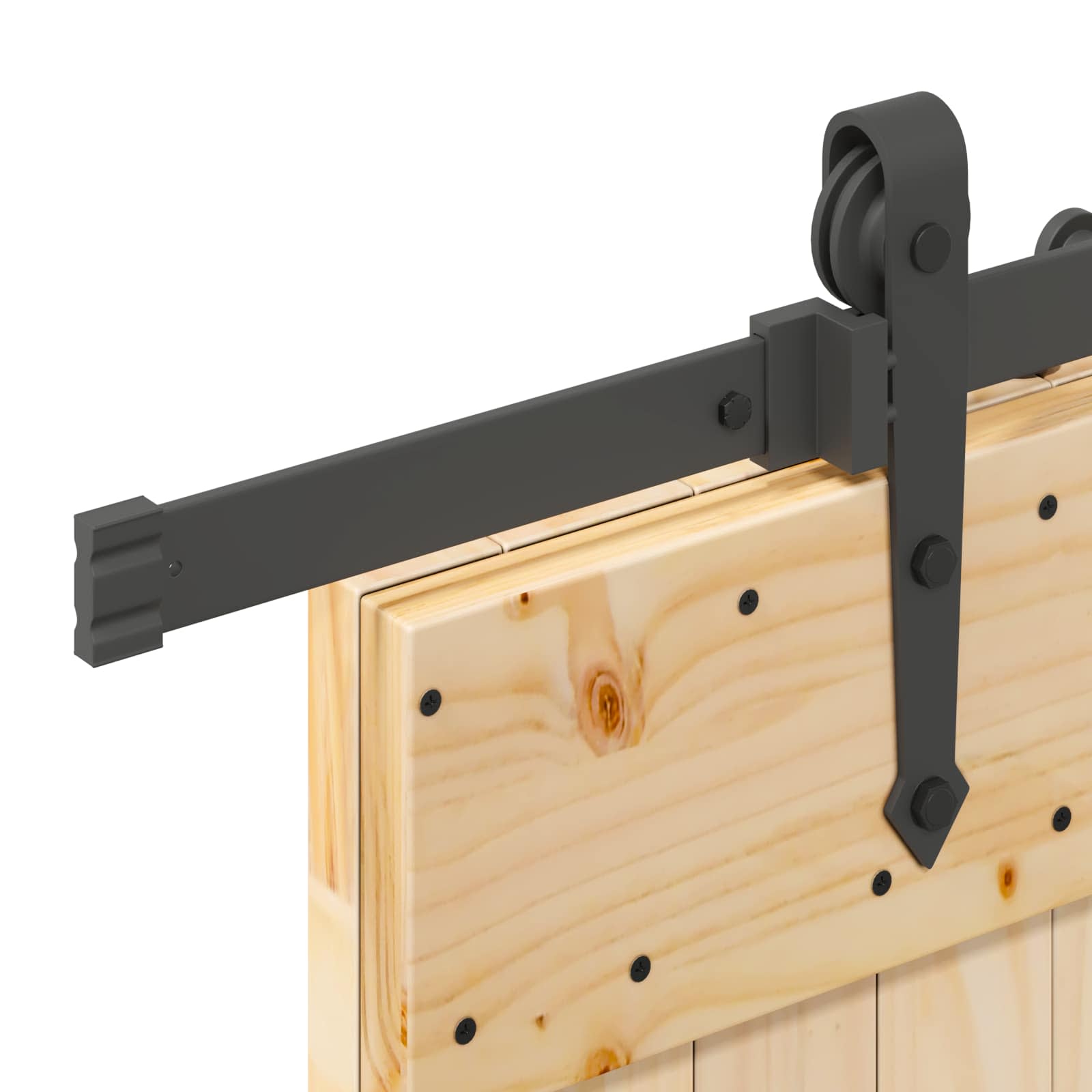 Slankios durys NARVIK Natūrali ir juoda 95 x 210 cm (213,5 cm)