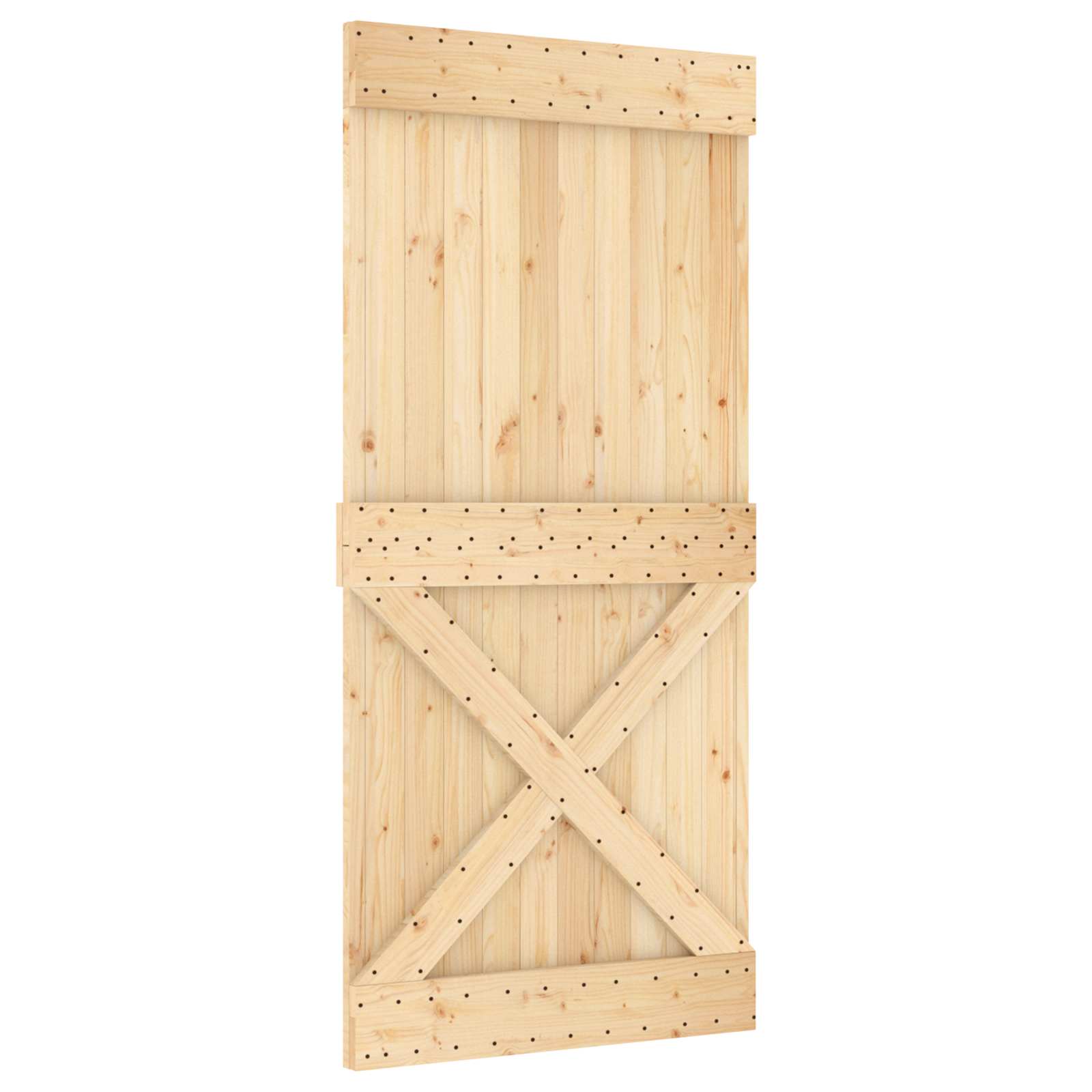Slankios durys NARVIK Natūrali ir juoda 95 x 210 cm (213,5 cm)