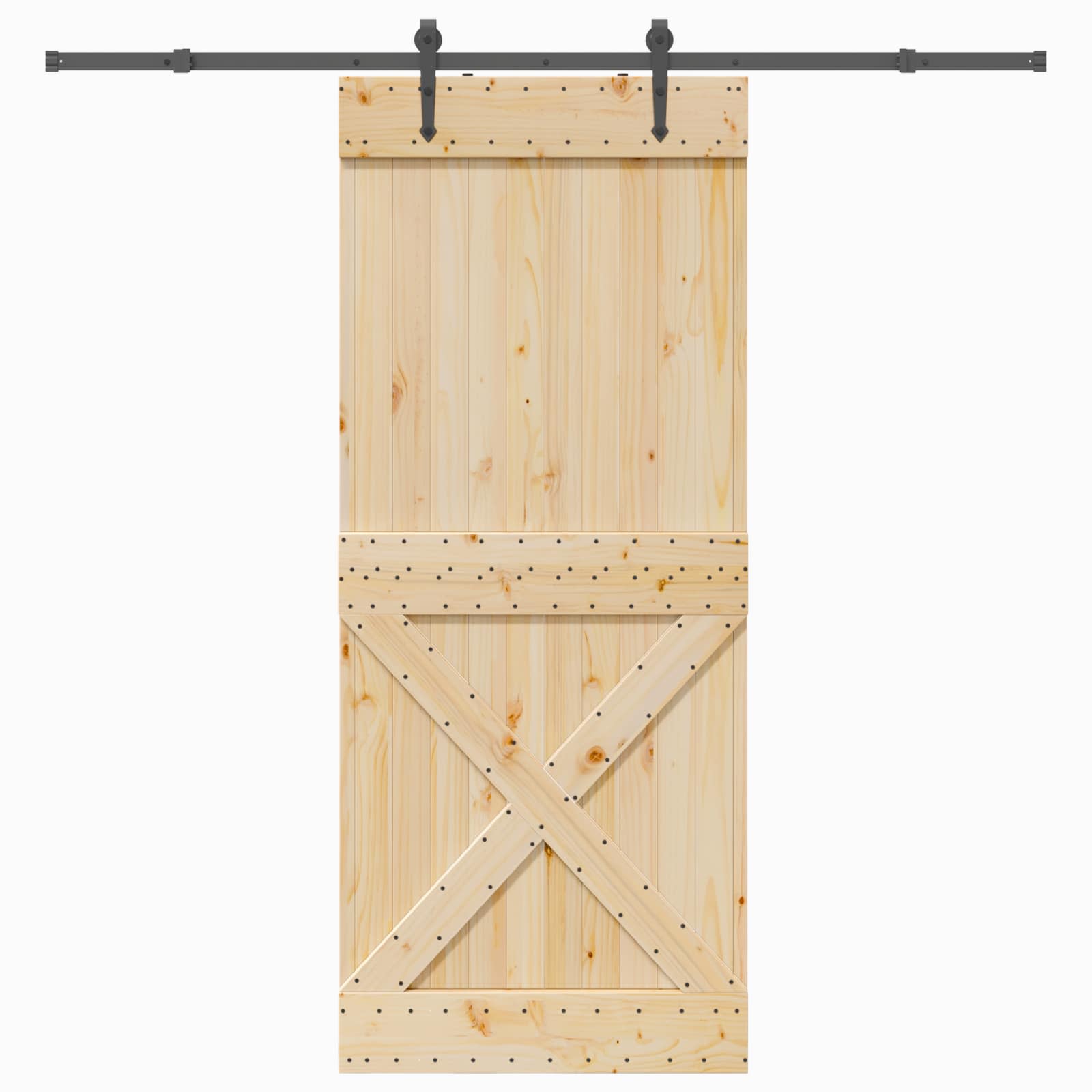 Slankios durys NARVIK Natūrali ir juoda 95 x 210 cm (213,5 cm)
