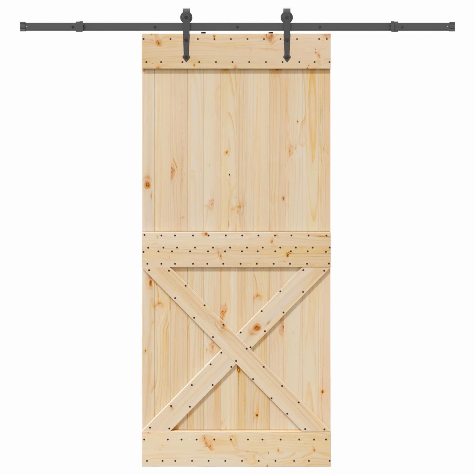 Slankios durys NARVIK Natūrali ir juoda 100 x 210 cm (213,5 cm)