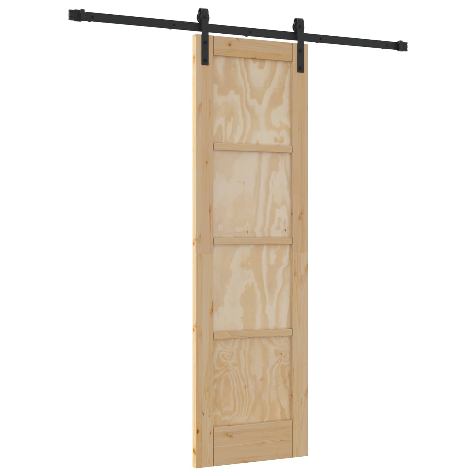 Bīdāmās durvis dabīgā un melnā krāsā 61 x 198,5 cm