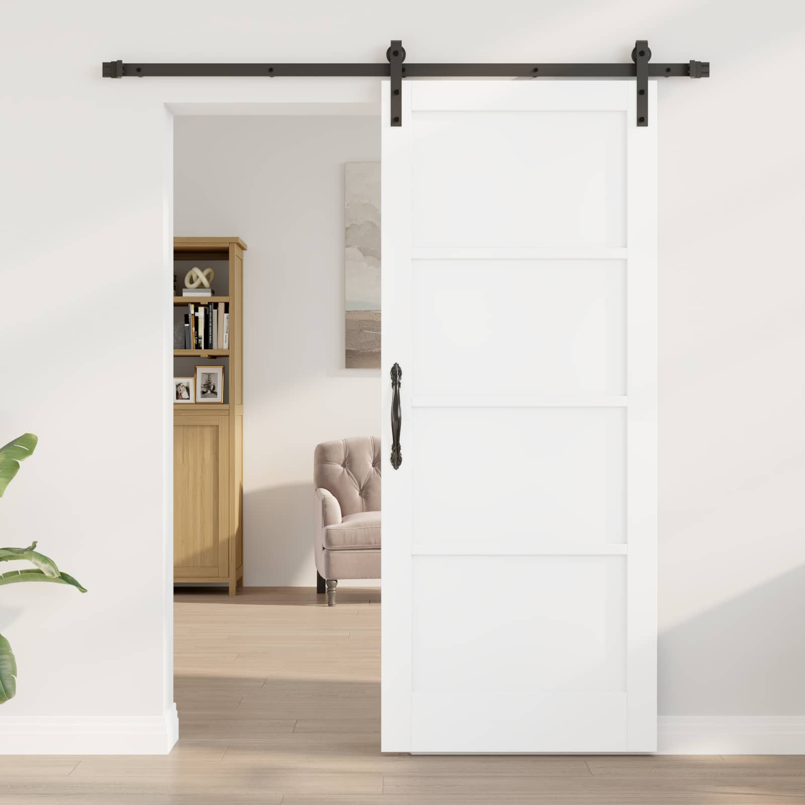 Slankios durys Balta ir juoda 83 x 202 cm