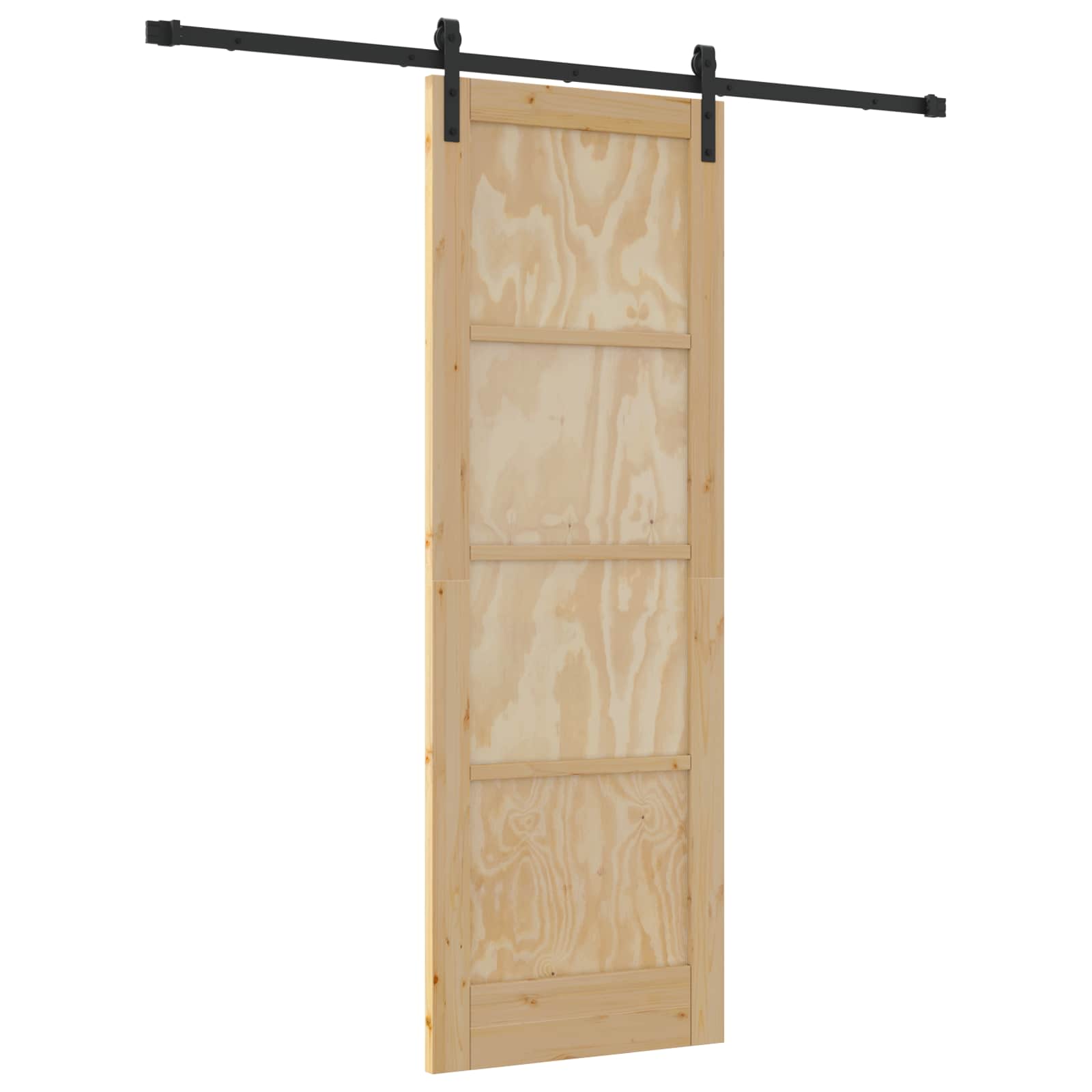 Bīdāmās durvis dabīgas un melnas 73,5 x 211 cm