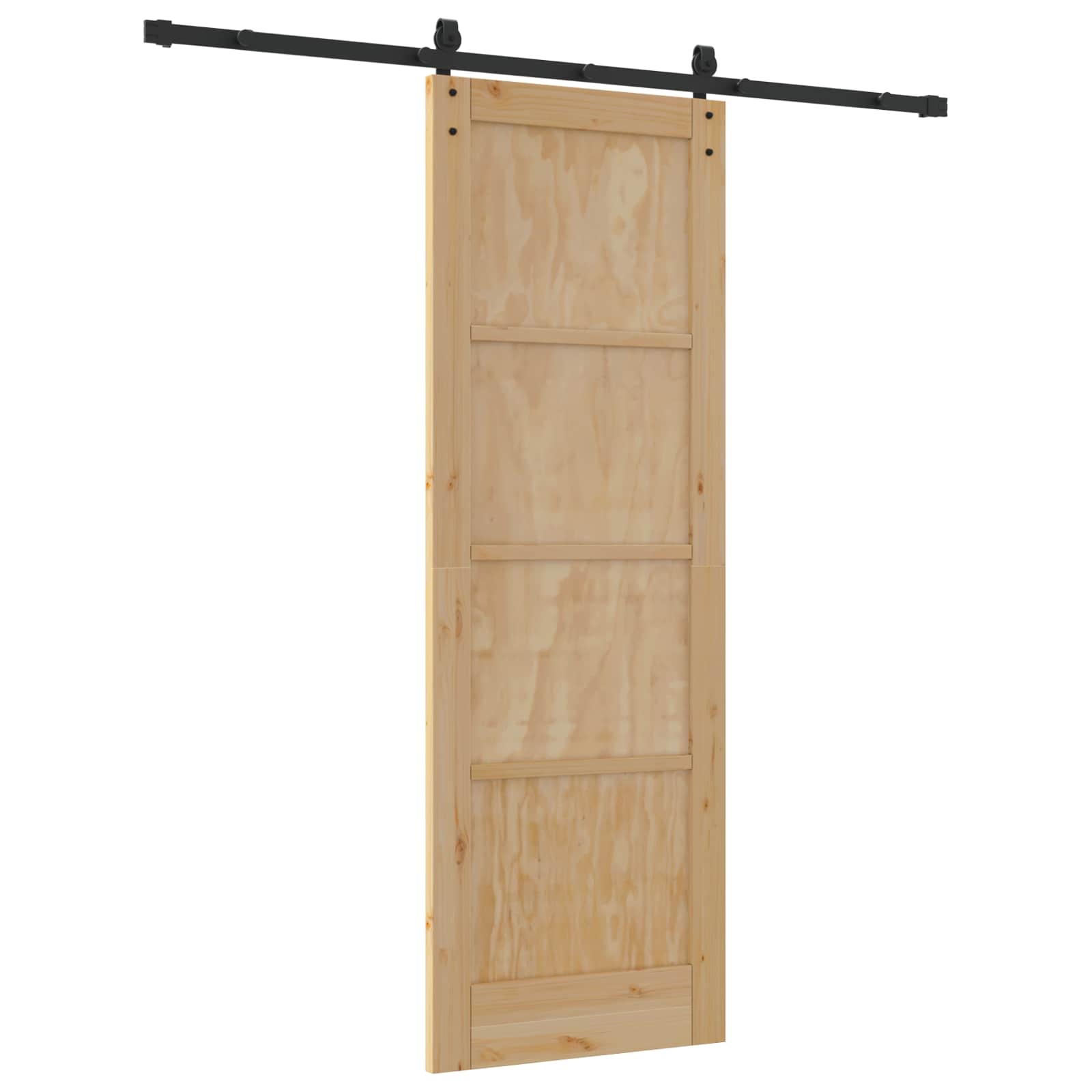 Bīdāmās durvis dabīgas un melnas 73,5 x 211 cm