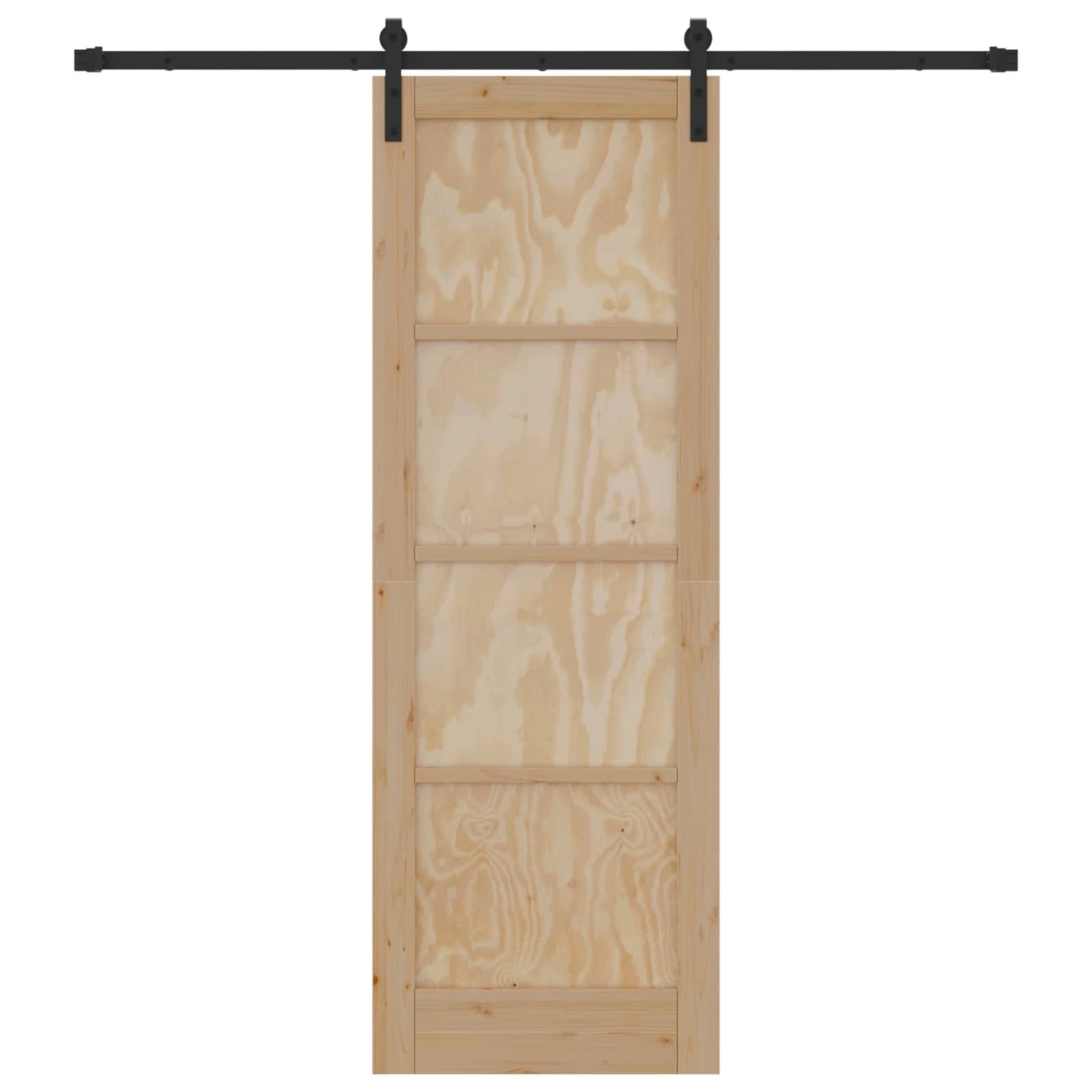 Bīdāmās durvis dabīgas un melnas 73,5 x 211 cm