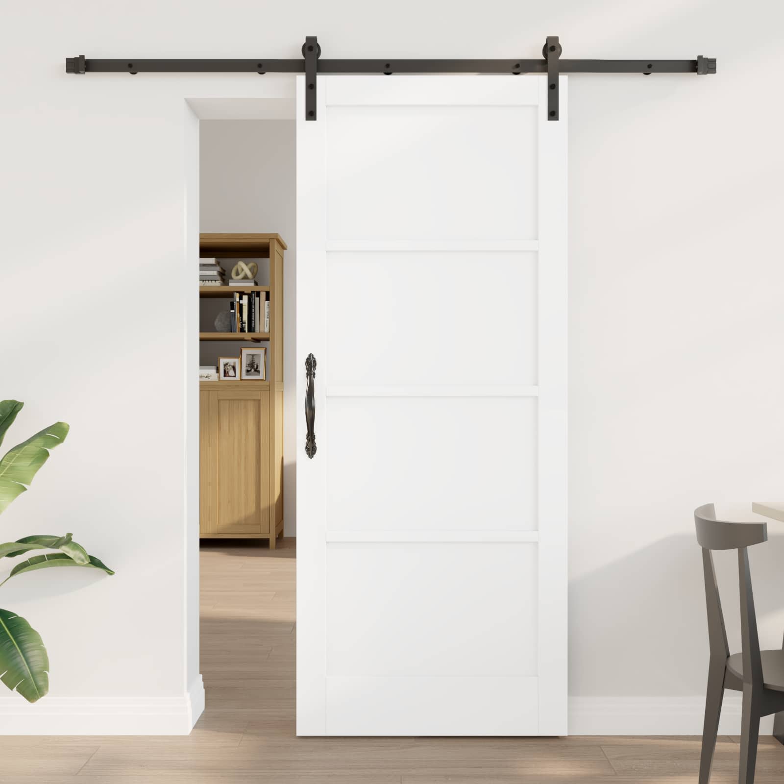 Bīdāmās durvis Baltas un melnas 83 x 202 cm