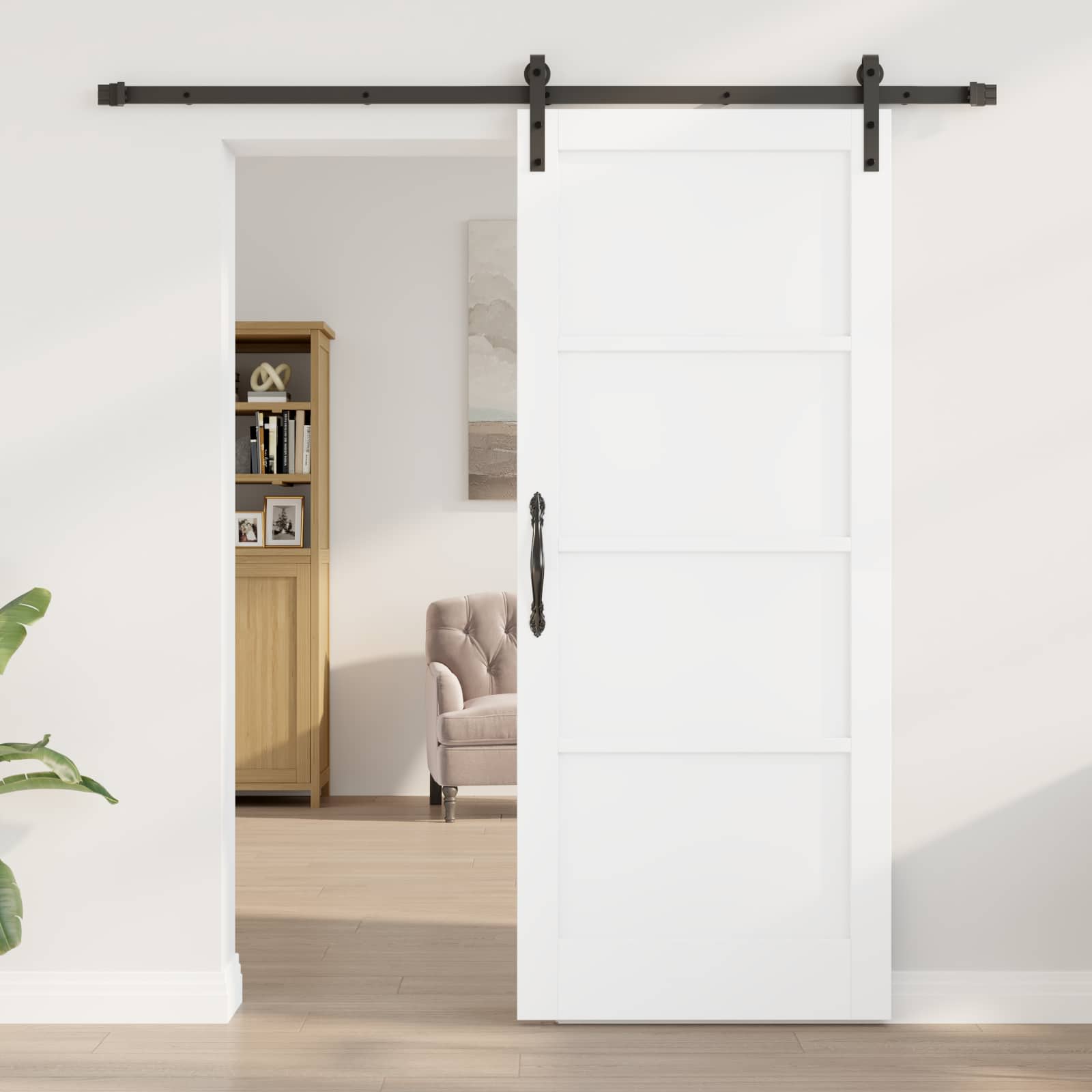 Bīdāmās durvis Baltas un melnas 83 x 202 cm