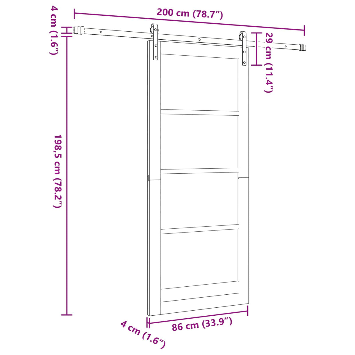Slankios durys 86 x 198,5 cm Pušies medienos masyvas