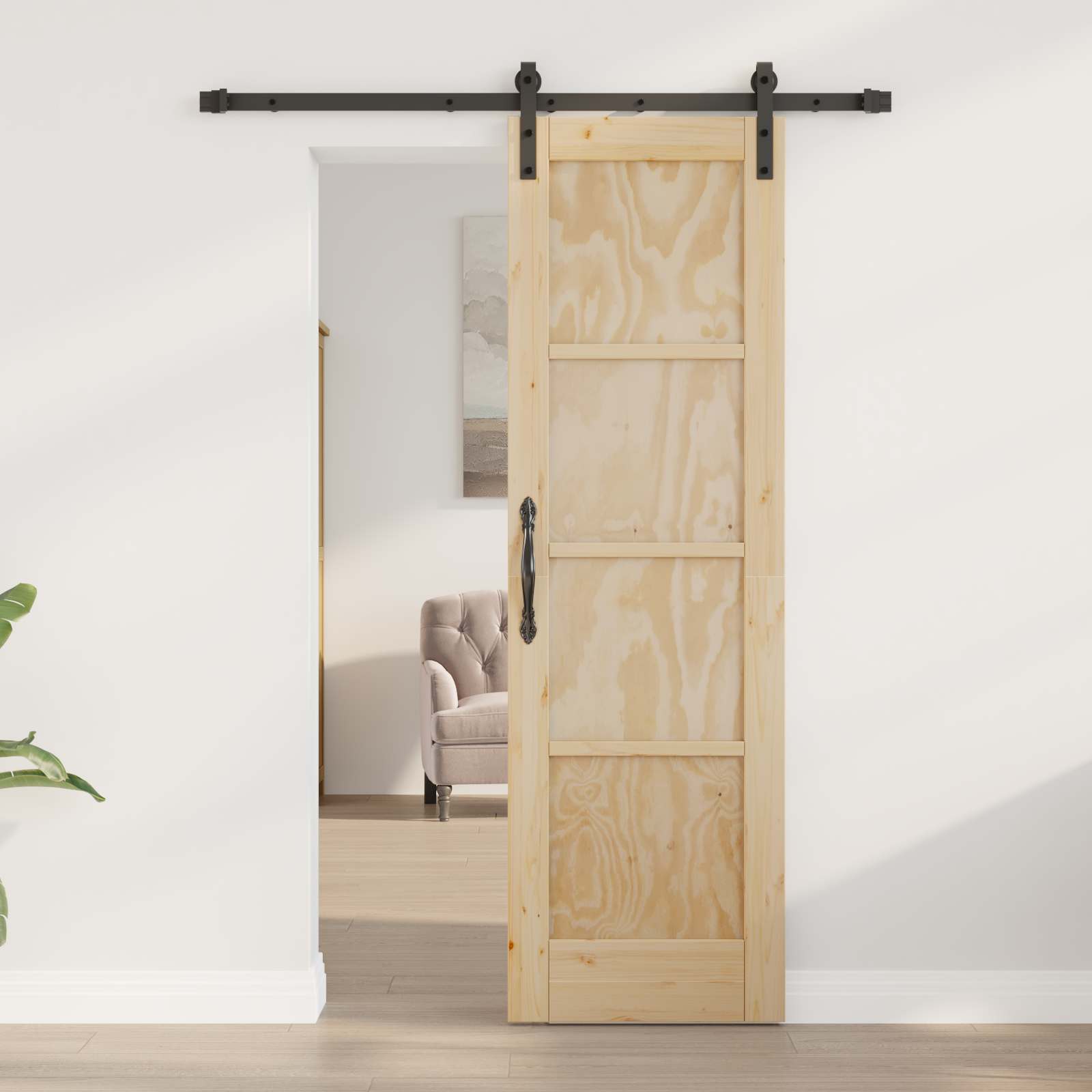 Slankios durys Natūrali 61 x 198,5 cm Pušies medienos masyvas