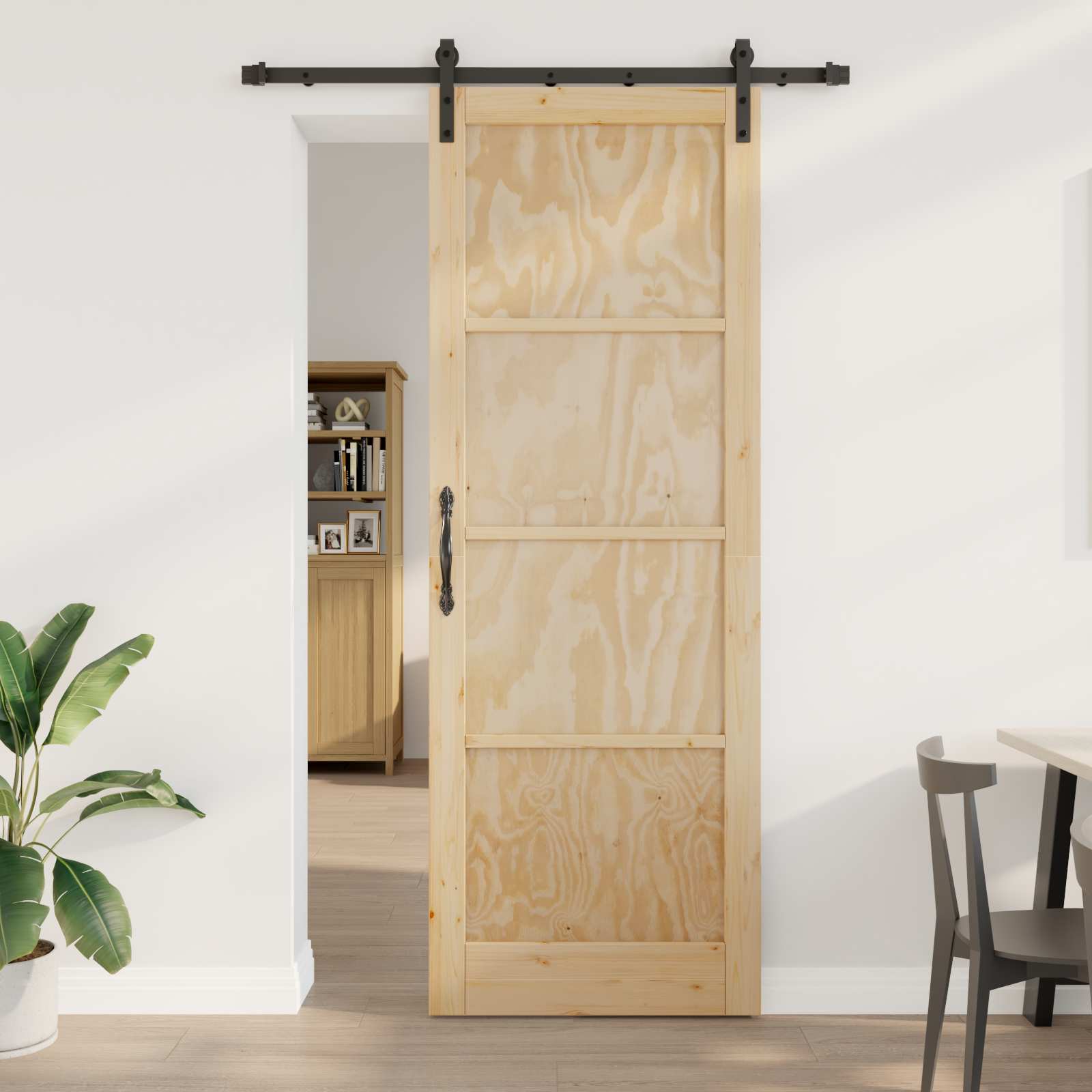 Slankios durys Natūrali 83 x 232 cm Pušies medienos masyvas